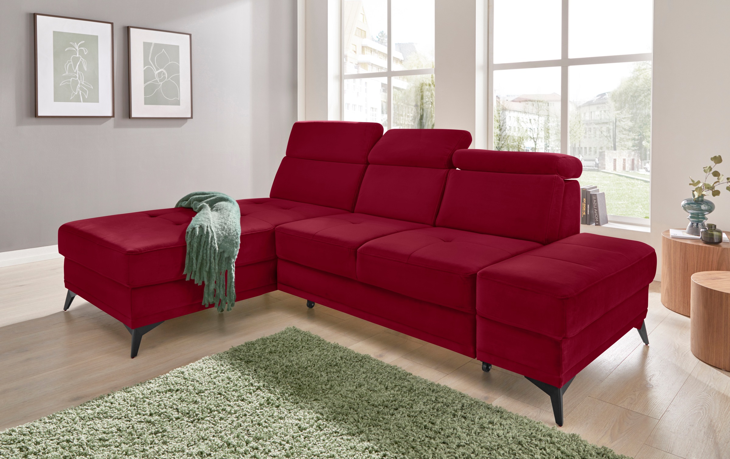 Home affaire Ecksofa »Cardiz L-Form« inkl.Kopfteilverstellung und Federkern günstig online kaufen