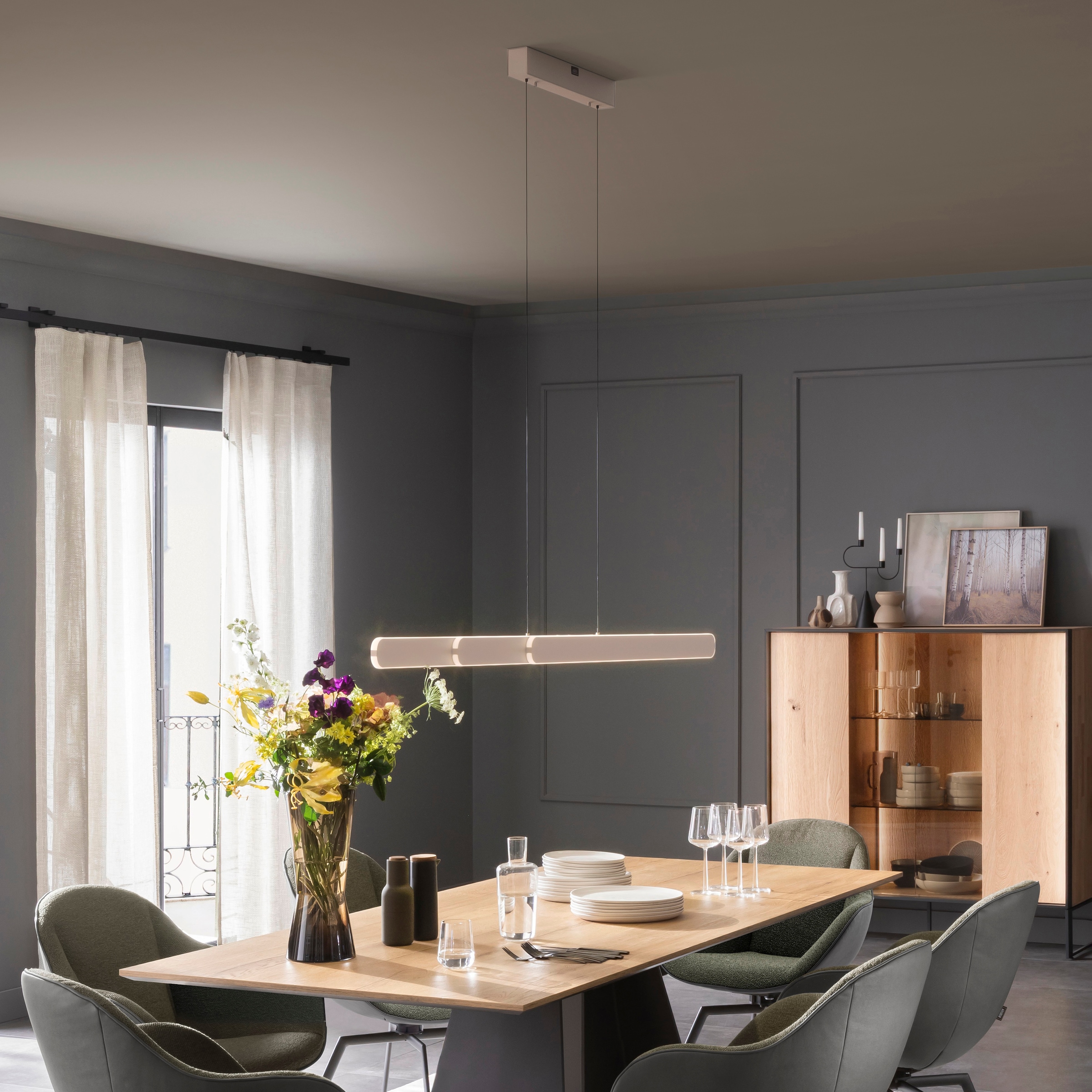 SCHÖNER WOHNEN-Kollektion LED Pendelleuchte »ADRIANA ROUND« LED-Board 1 Stk. warmweiß - kaltweiß SCHÖNER WOHNEN Kollektion, Touchdimmer, Comfort-Lift, Memoryfunktion