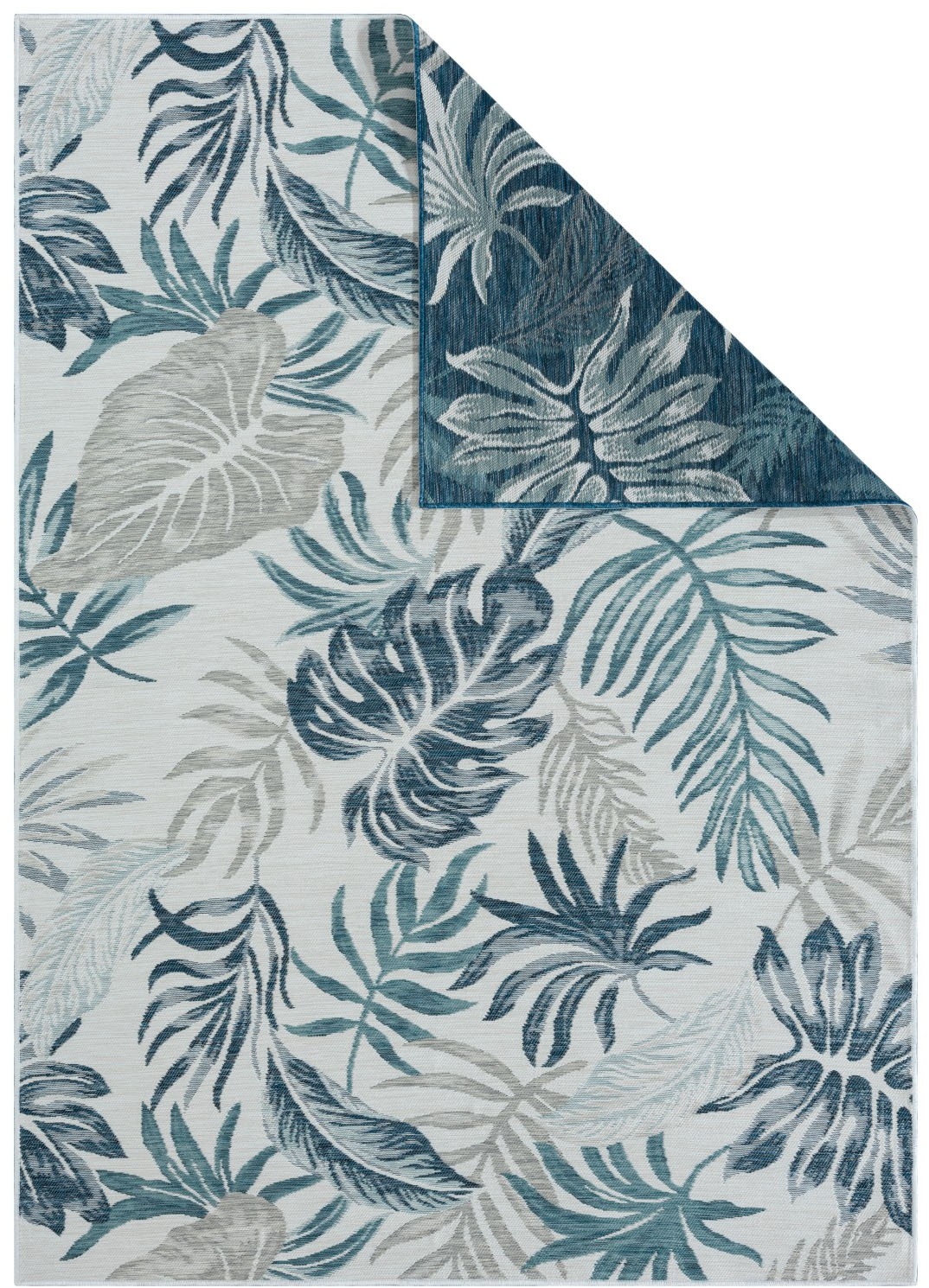 Myflair Möbel & Accessoires Teppich »Reef Lagerräumung«, rechteckig, 6 mm Höhe, Wendeteppich, Blätter Motiv, Outdoor geeignet, Balkon, Terrasse