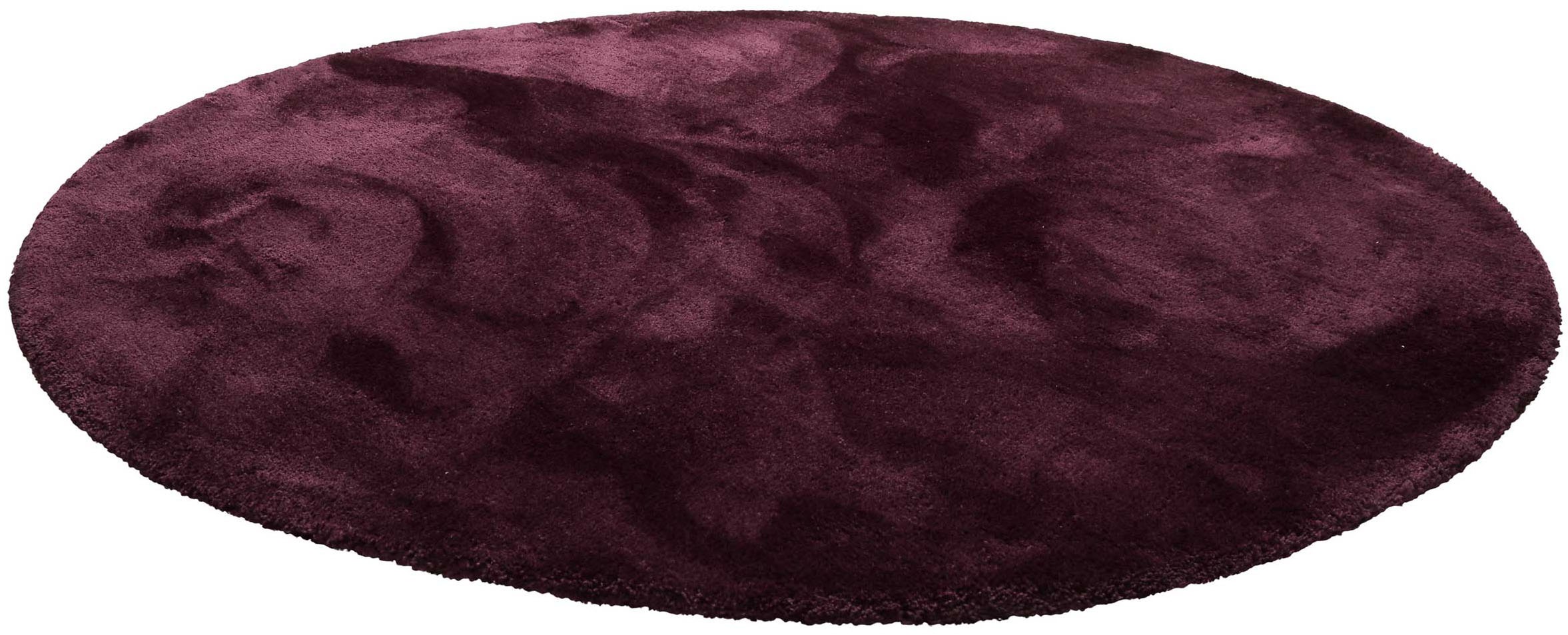 Homie Living Teppich »Pisa«, rund, 25 mm Höhe, Hochflor, Microfaser, uni, w günstig online kaufen