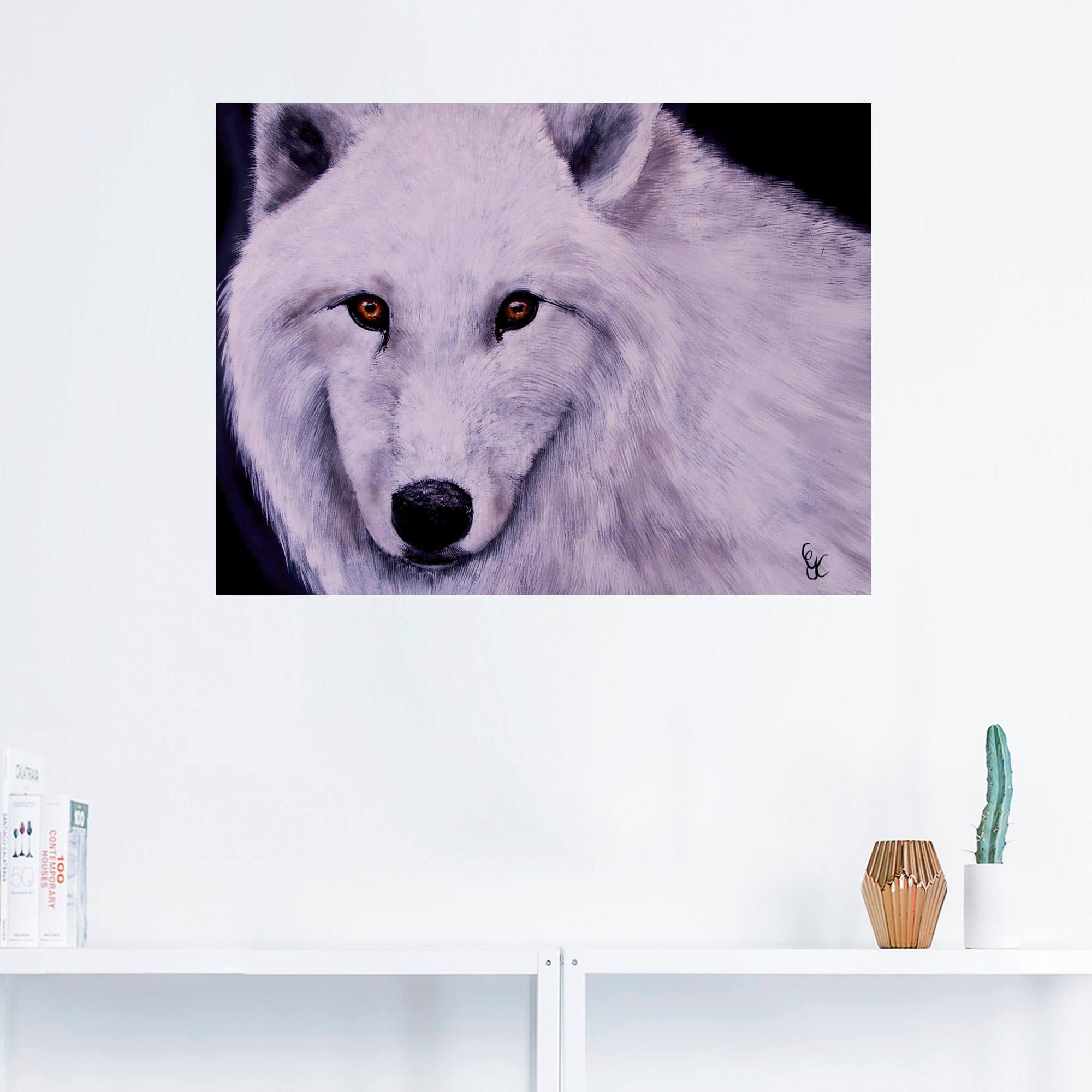 Artland Wandfolie »Weißer Wolf«, Wildtiere, (1 St.), selbstklebend