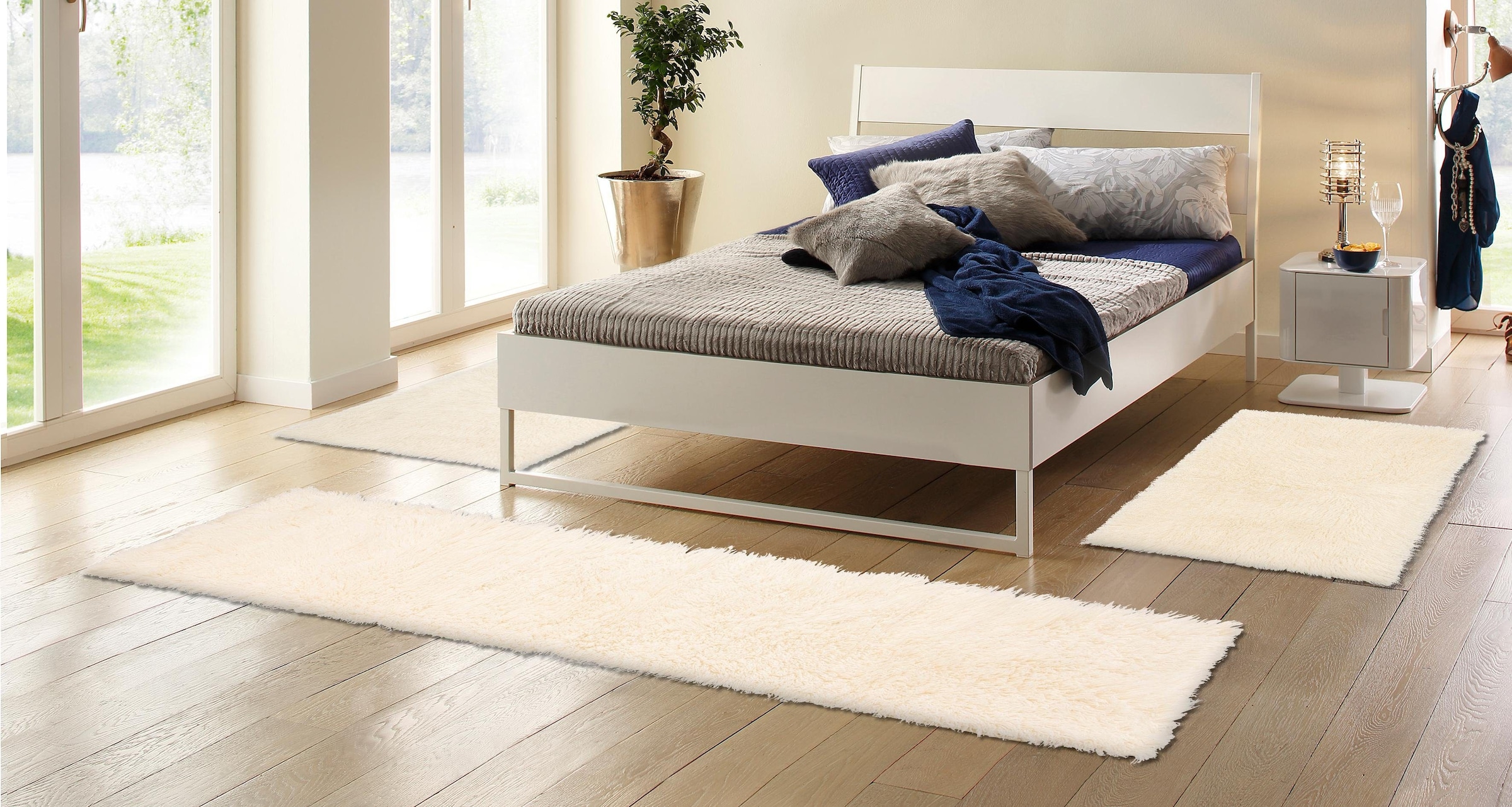 my home Bettumrandung »Kjara« Höhe 40 mm 3 Stk. tlg. Läufer-Set, Bettvorleg günstig online kaufen