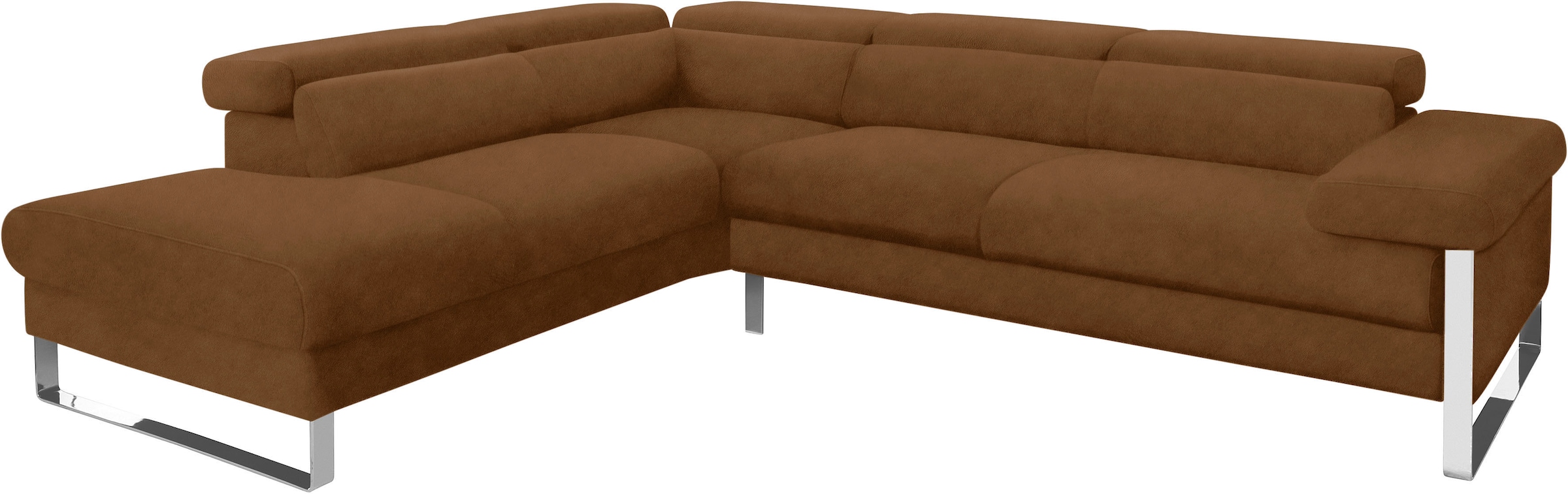 W.SCHILLIG Ecksofa »finn, toller Sitzkomfort, L-Form, hochwertige Verarbeitungsdetails«, German Design Award 2016, Fußgestell Chrom glänzend, Breite 281 cm