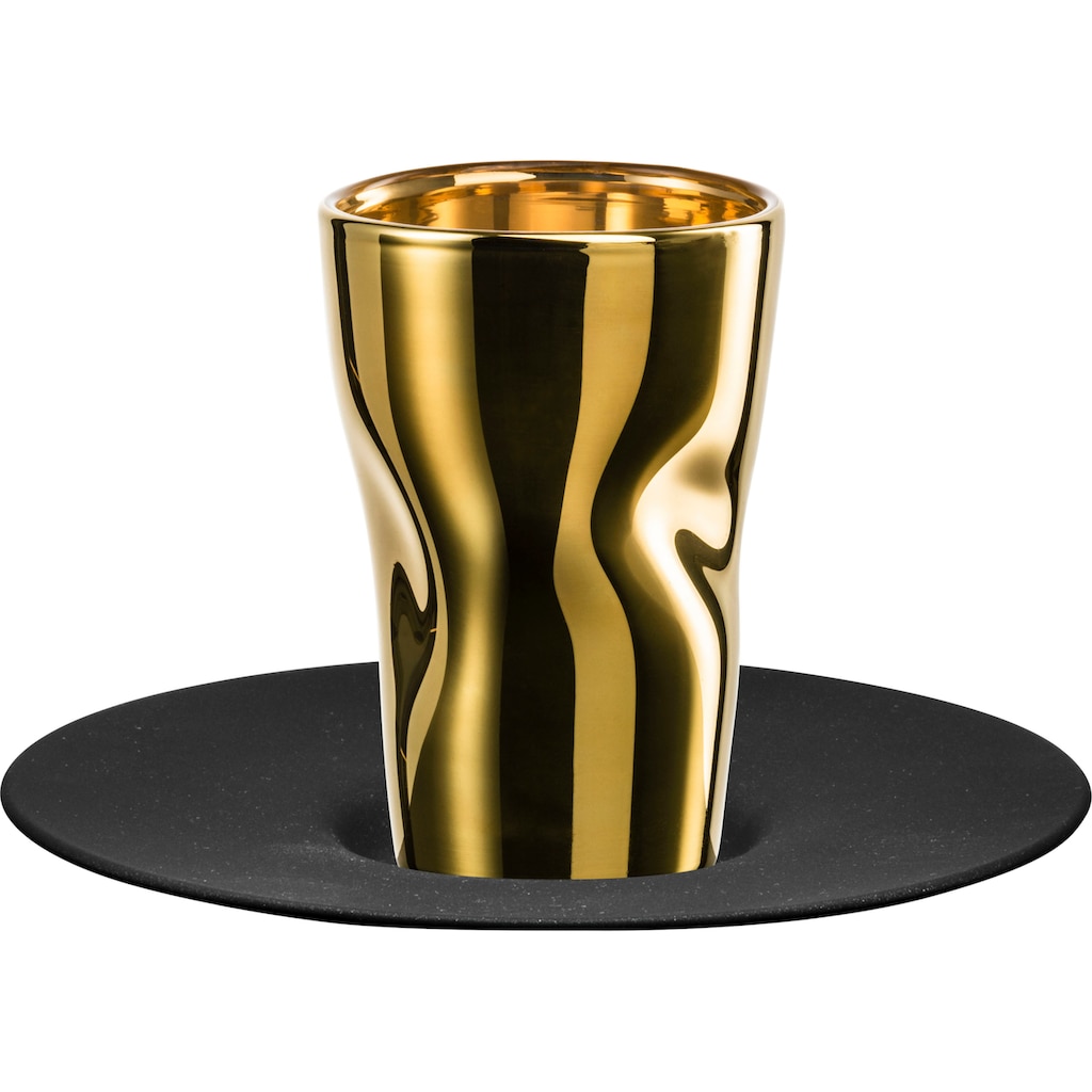 Eisch Espressoglas »UNIK«, (Set, 2 tlg., Espressoglas mit Untertasse in Geschenkröhre)