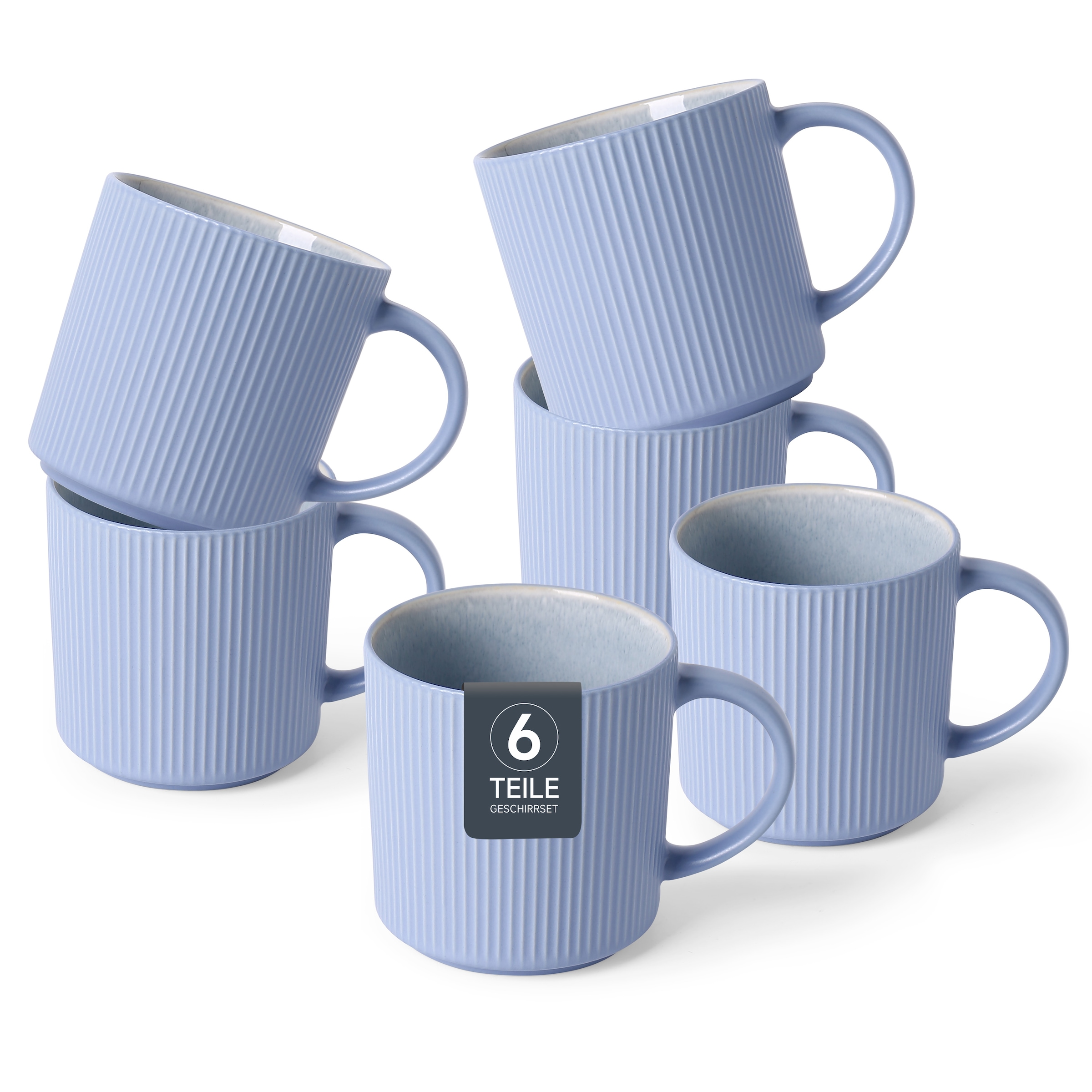 OTTO home Becher »Kaffeebecher Ylvii, 6er Set« spülmaschinenfest und mikrowellengeeignet, 460 ml