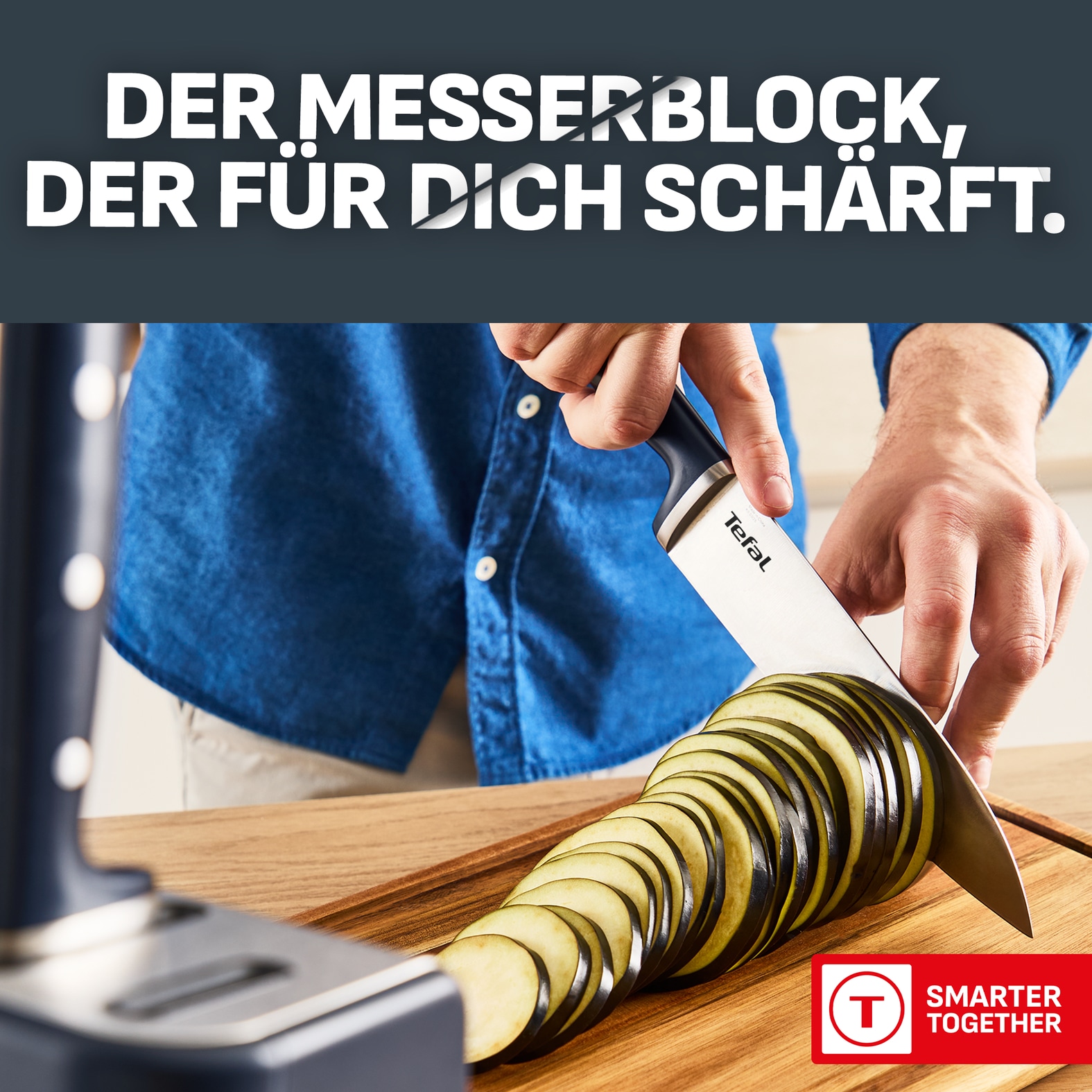 Tefal Messer-Set »EverSharp Pro« selbstschärfender Messerblock, Klinge aus deutschem Edelstahl