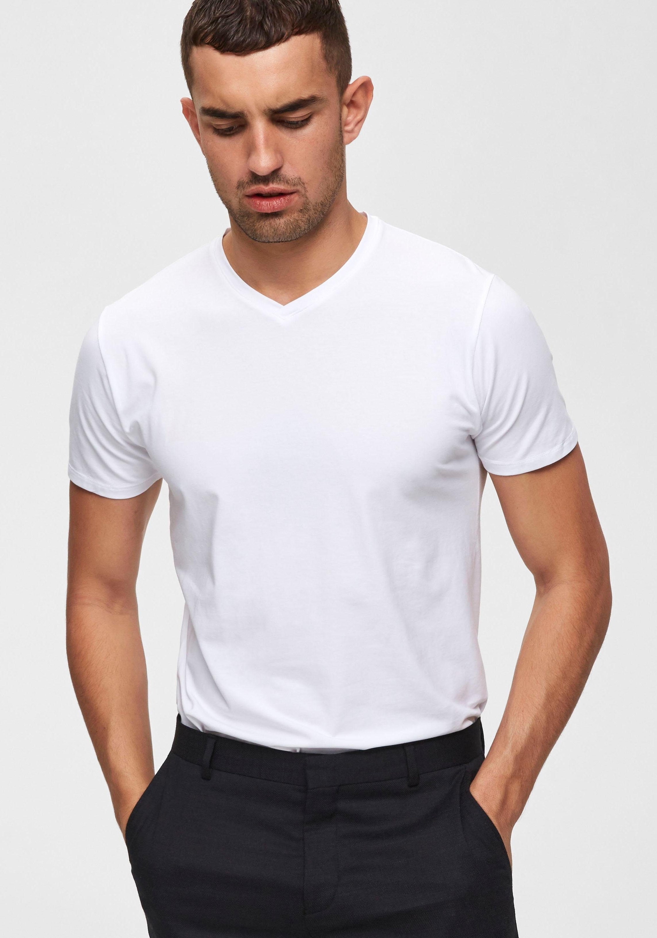 SELECTED HOMME V-Shirt »SLHNEWPIMA SS V-NECK TEE B NOOS«