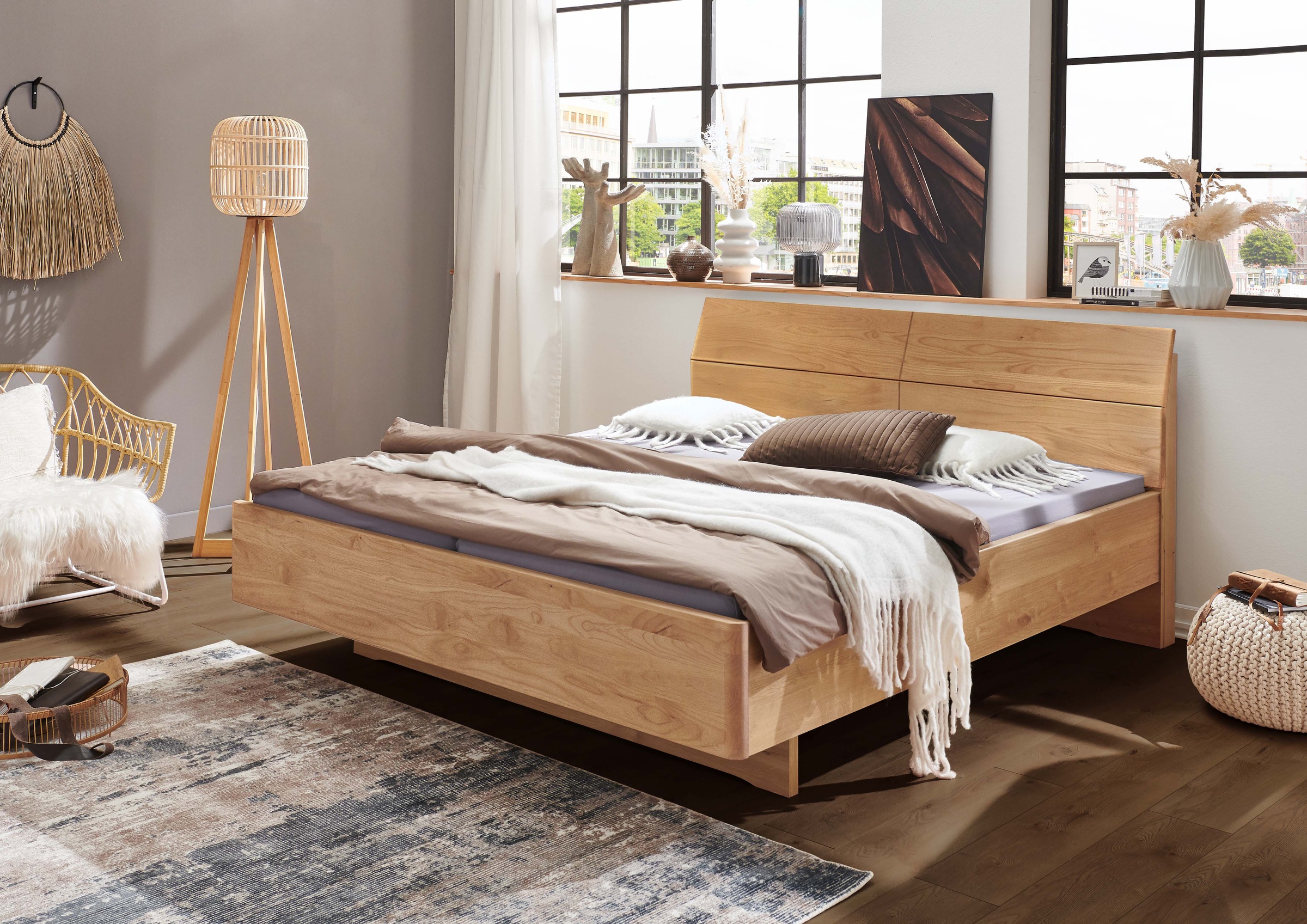 WIEMANN Holzbett »Cardiff, Bettgestell, Bettrahmen, teilmassiv Erle« Belast günstig online kaufen