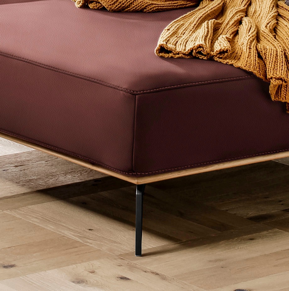 W.SCHILLIG Ecksofa »run, Designsofa mit tollem Sitzkomfort, bequem, L-Form«, mit Holzsockel, Füße in Schwarz pulverbeschichtet, Breite 319 cm