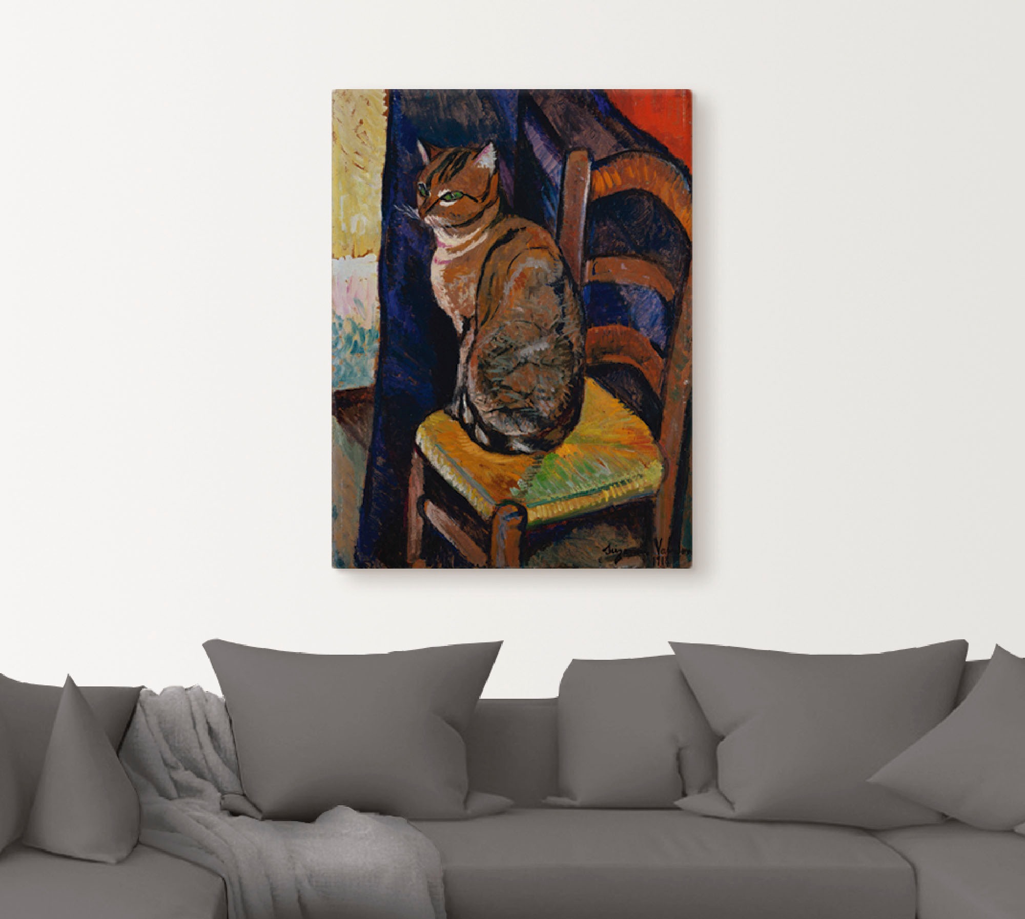 Artland Wandbild »Skizze Stuhl sitzende Katze.« Haustiere 1 Stk. tlg. als L günstig online kaufen