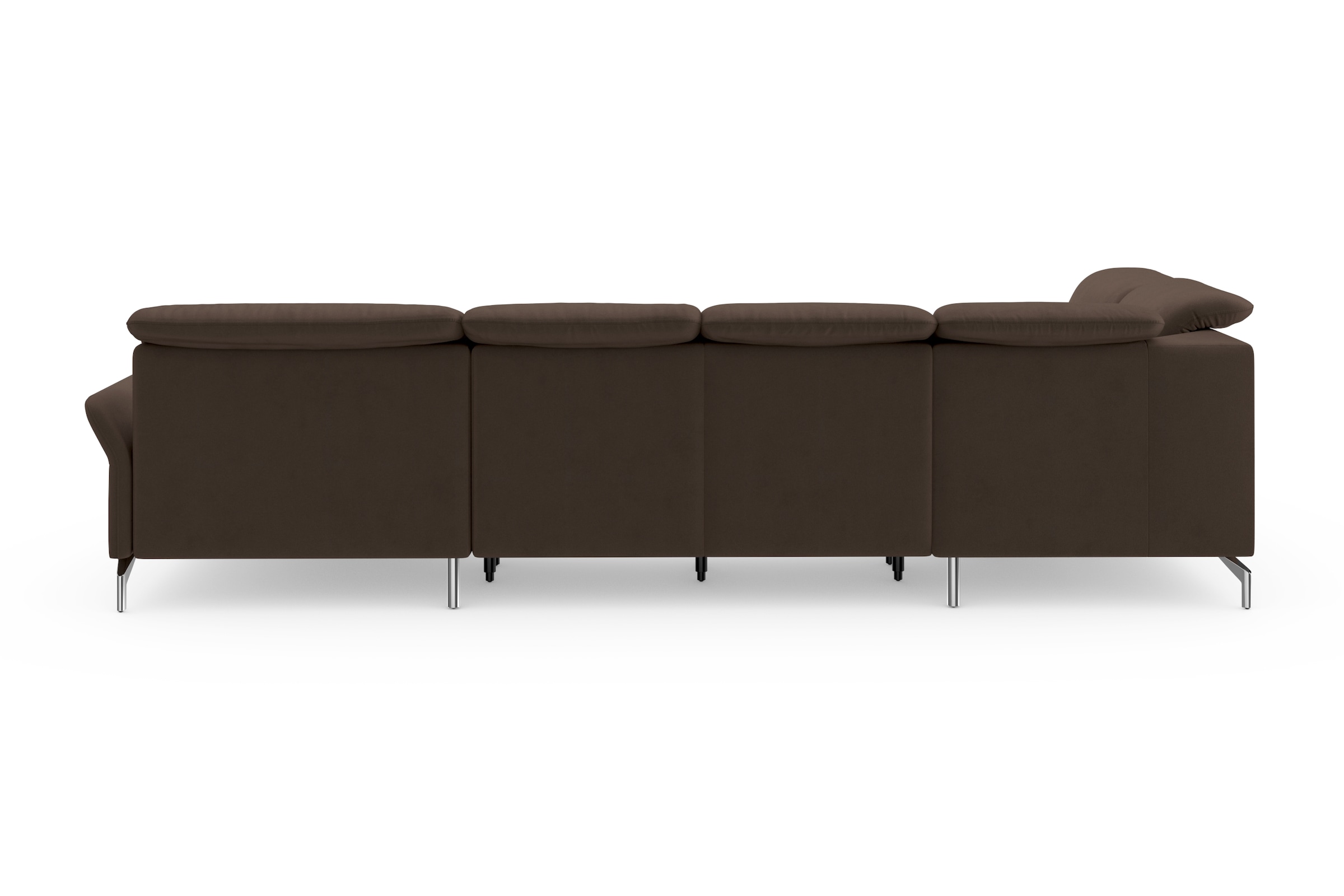 sit&more Wohnlandschaft »Fashion U-Form«, wahlweise mit Kopfteilverstellung, Vorziehsitz, motorisch, Nickelfüße