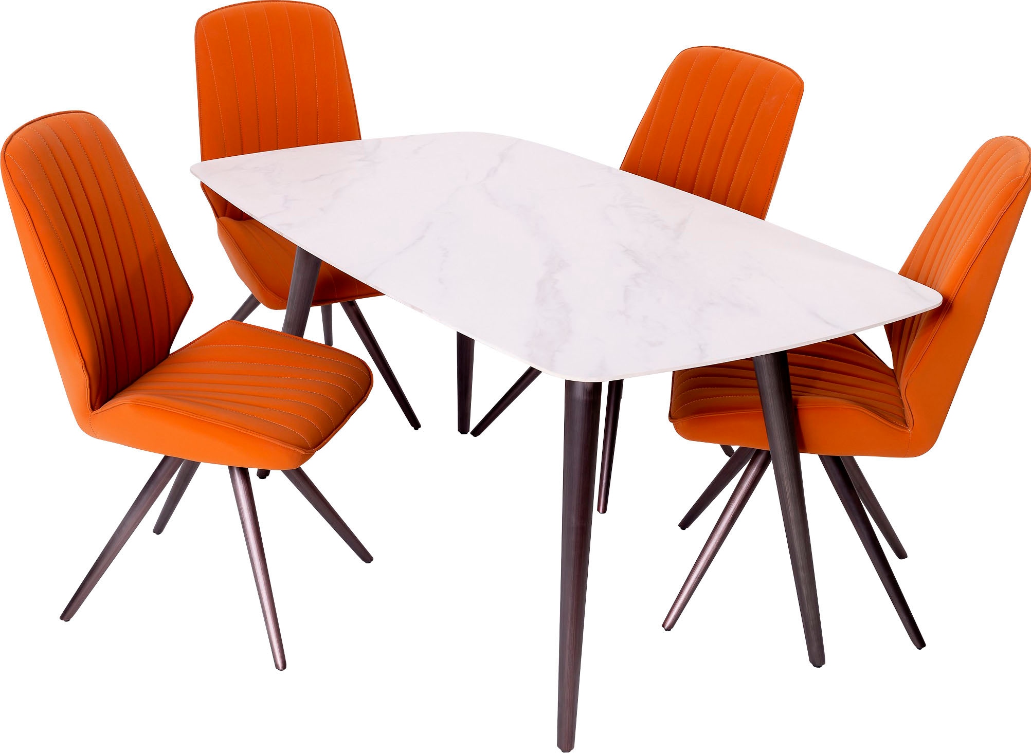 Leonique Esstisch »Fremont«, Keramik-Esstisch, Marmoroptik, Metallbeine schwarz, ca. 160x90x76 cm