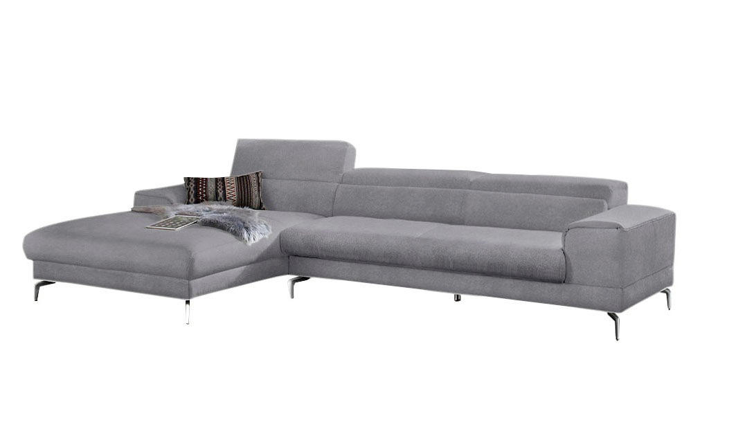 W.SCHILLIG Ecksofa »piedroo, Designsofa mit tollem Sitzkomfort, elegant und bequem, L-Form«, Kopfteilverstellung, wahlweise mit Sitztiefenverstellung, Breite 343cm