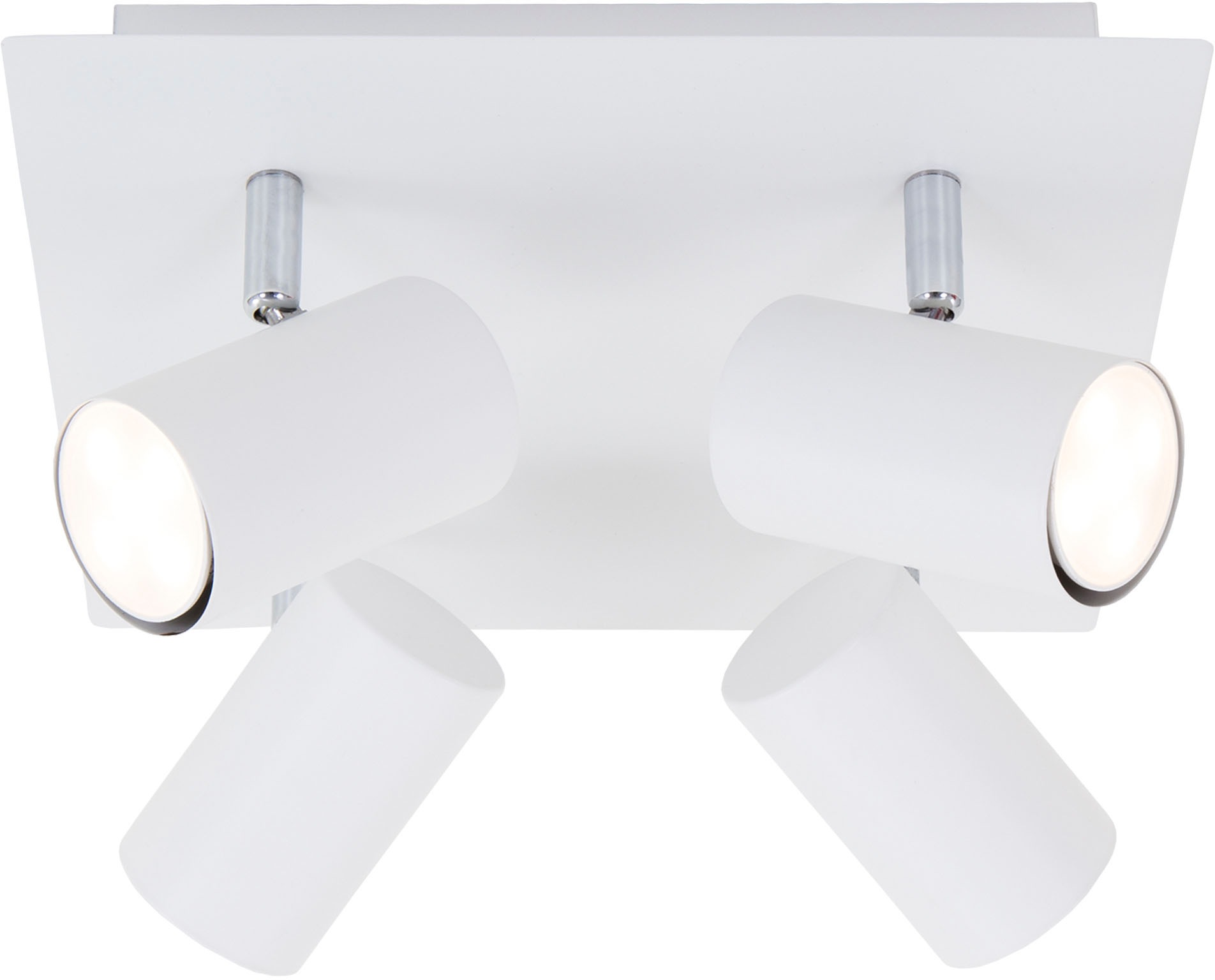 Briloner Leuchten LED Deckenspots »2857046 Run«, Leuchtmittel GU10 | Leuchtmittel wechselbar, Deckenlampe, 26,5x26,5x12,3cm, Weiß, max.40W, GU10, Wohnzimmer, Flur