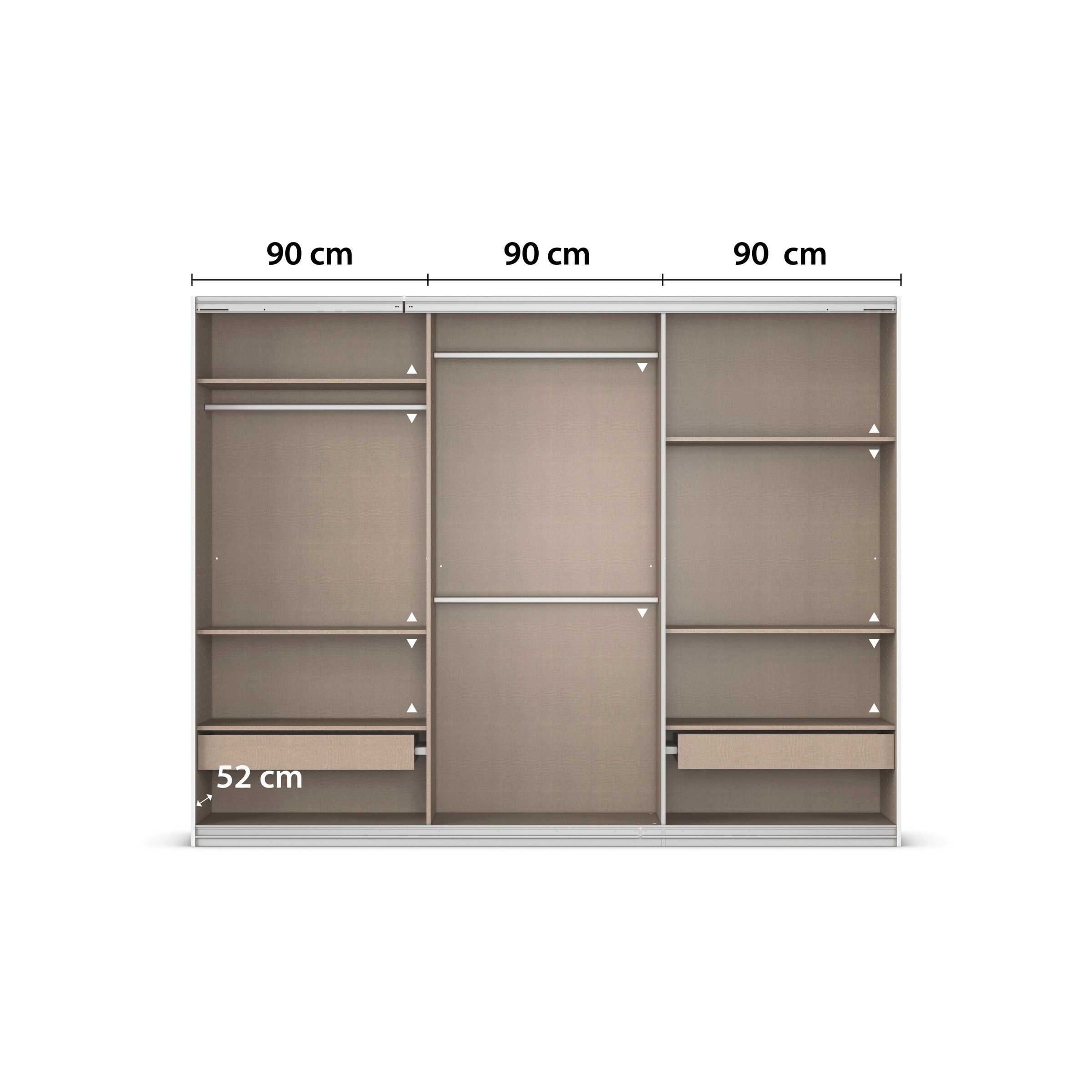 rauch Kleiderschrank »Schwebetürenschrank OTTO´s Choice Garderobe Schrank TOP ANGEBOT Avola«, (in 3 verschiedenen Ausstattungen BASIC/CLASSIC/PREMIUM), mit eleganten Zierleisten in Chrom, Schwarz oder Weiß MADE IN GERMANY