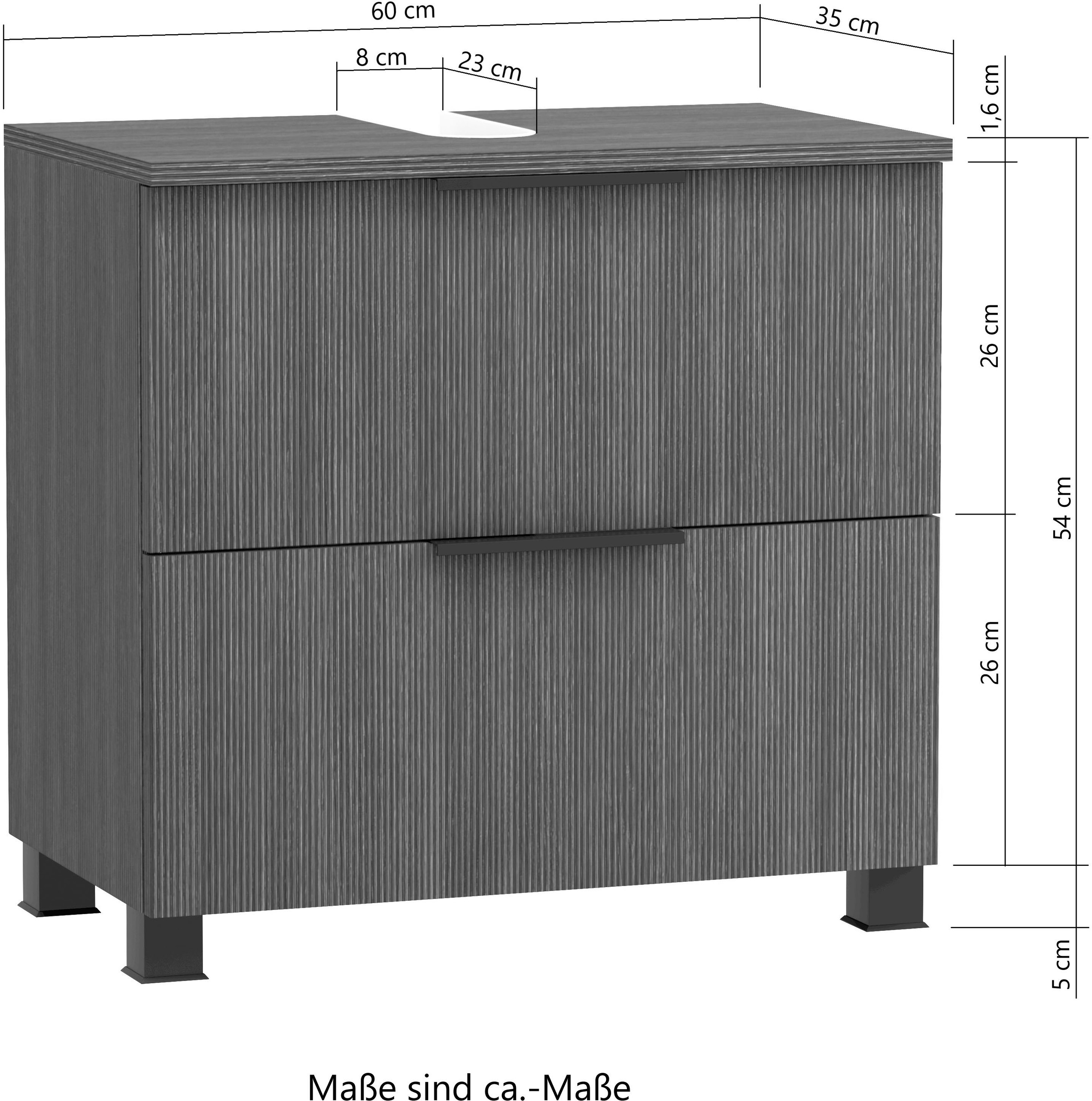 welltime Waschbeckenunterschrank »Lecce« Welltime, Breite 60 cm, gedämpfte Scharniere und Softclose-Funktion