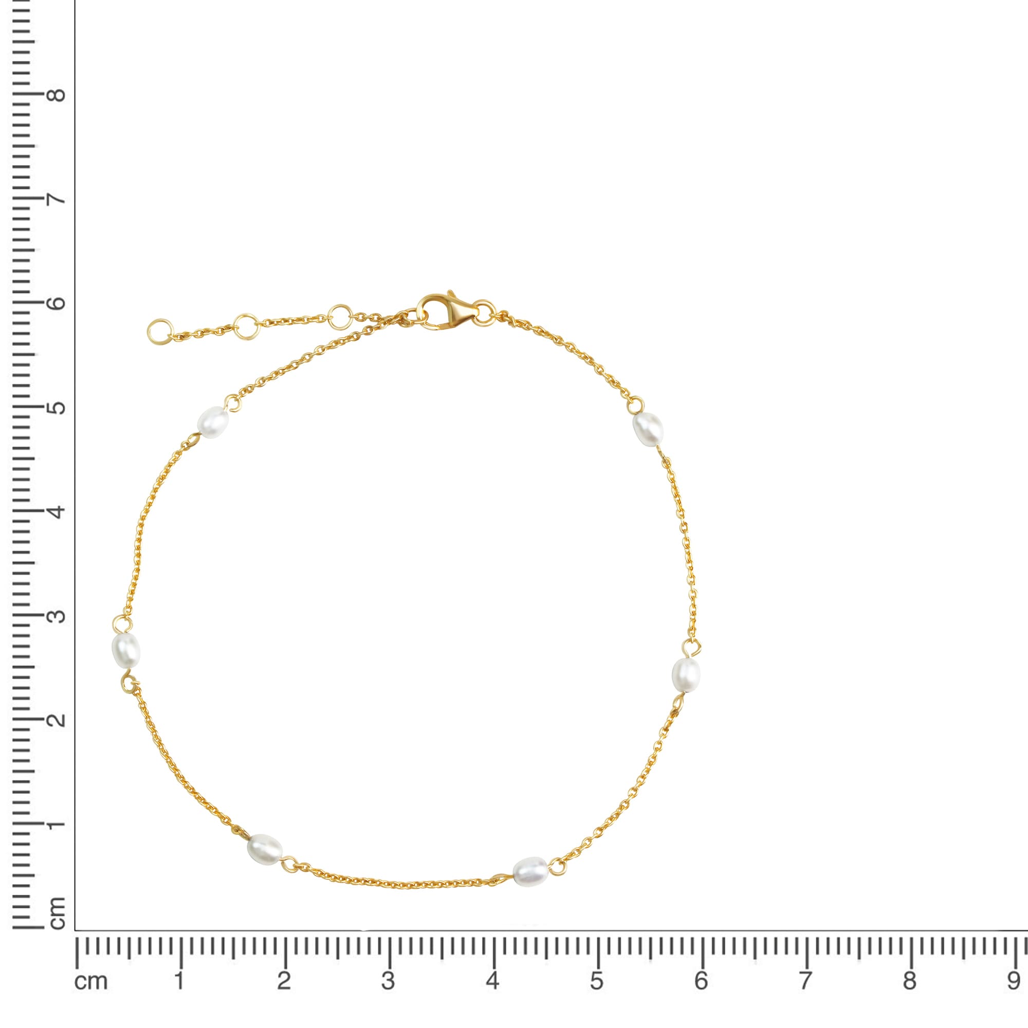 Vivance Fußkette »925/- Sterling Silber vergoldet Perlen«