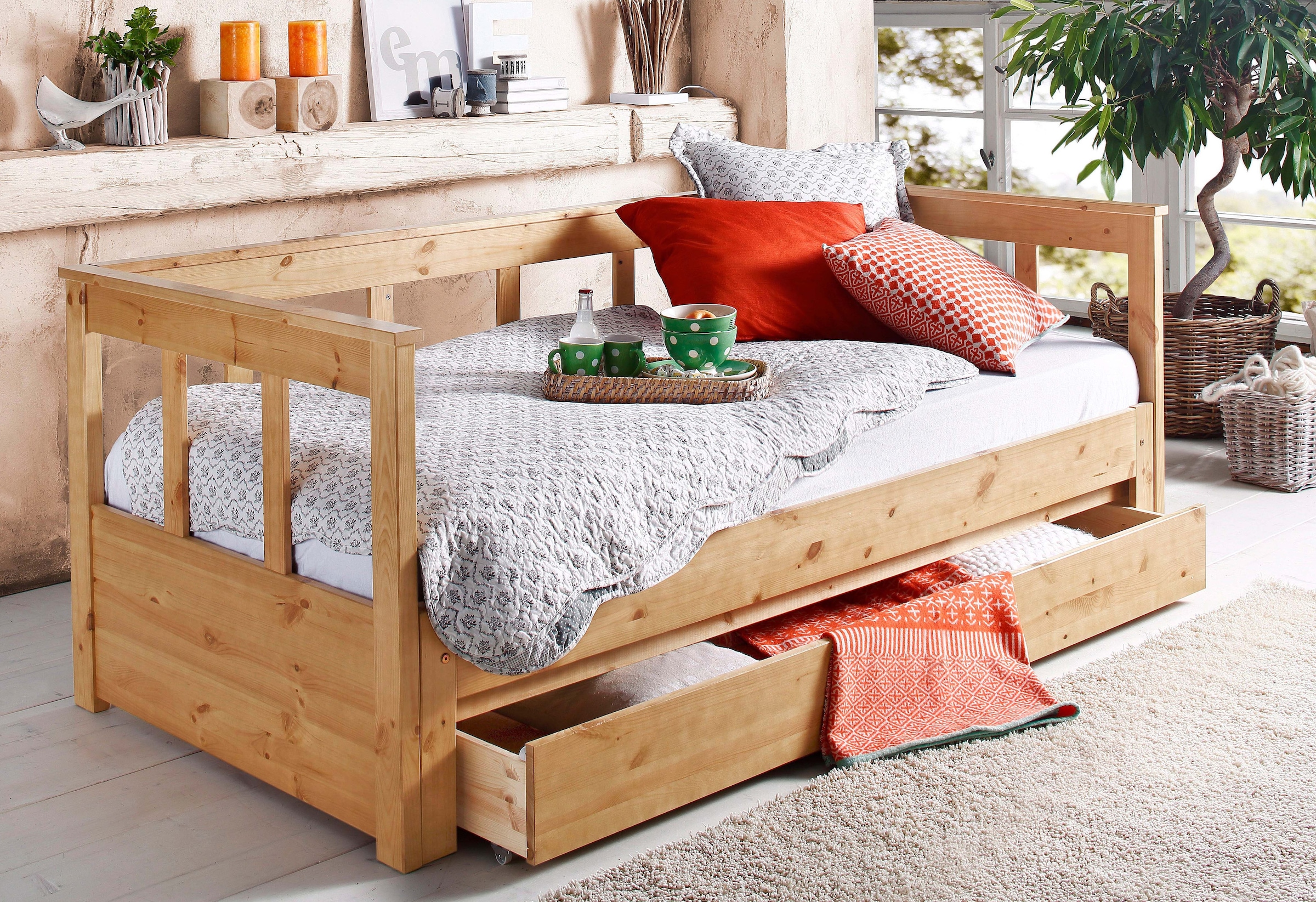 Home affaire Schublade »"AIRA" passend zum Daybed,«, aus massivem Holz (Kiefer)