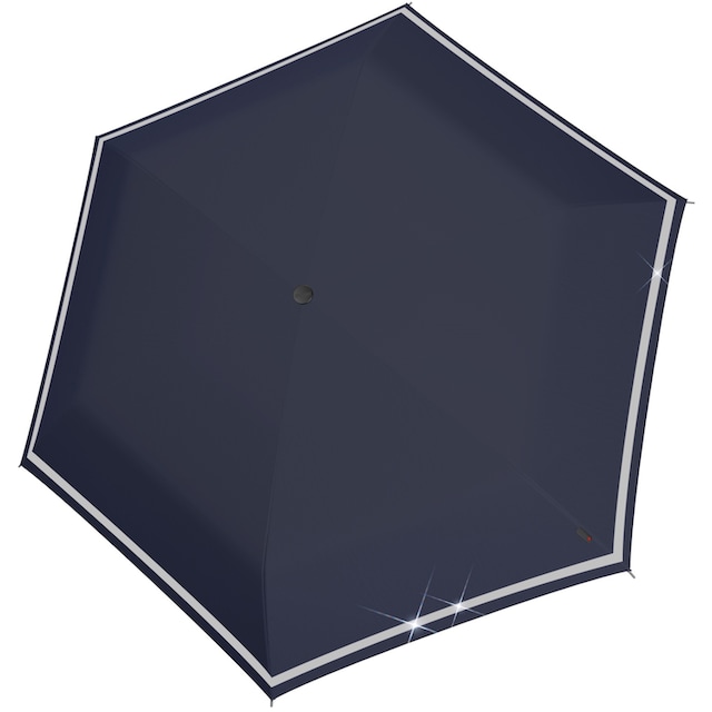 Knirps® Taschenregenschirm »Rookie manual, navy reflective«, für Kinder;  mit umlaufendem, reflektierendem Band am Schirmdach online kaufen