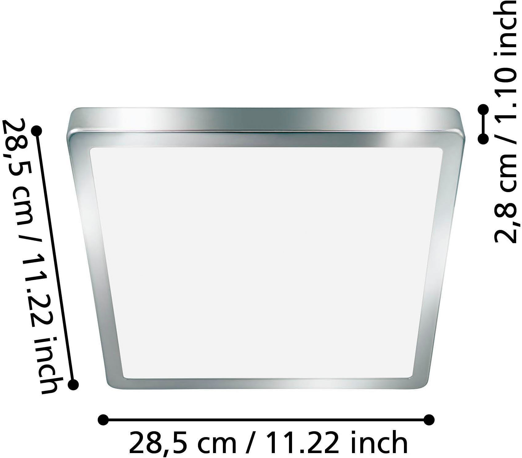 EGLO Aufbauleuchte »Fueva 5 Deckenlampe, Badlampe, Stahl und Kunststoff, chrom, weiß, IP44« LED-Modul 1 Stk. Warmweiß