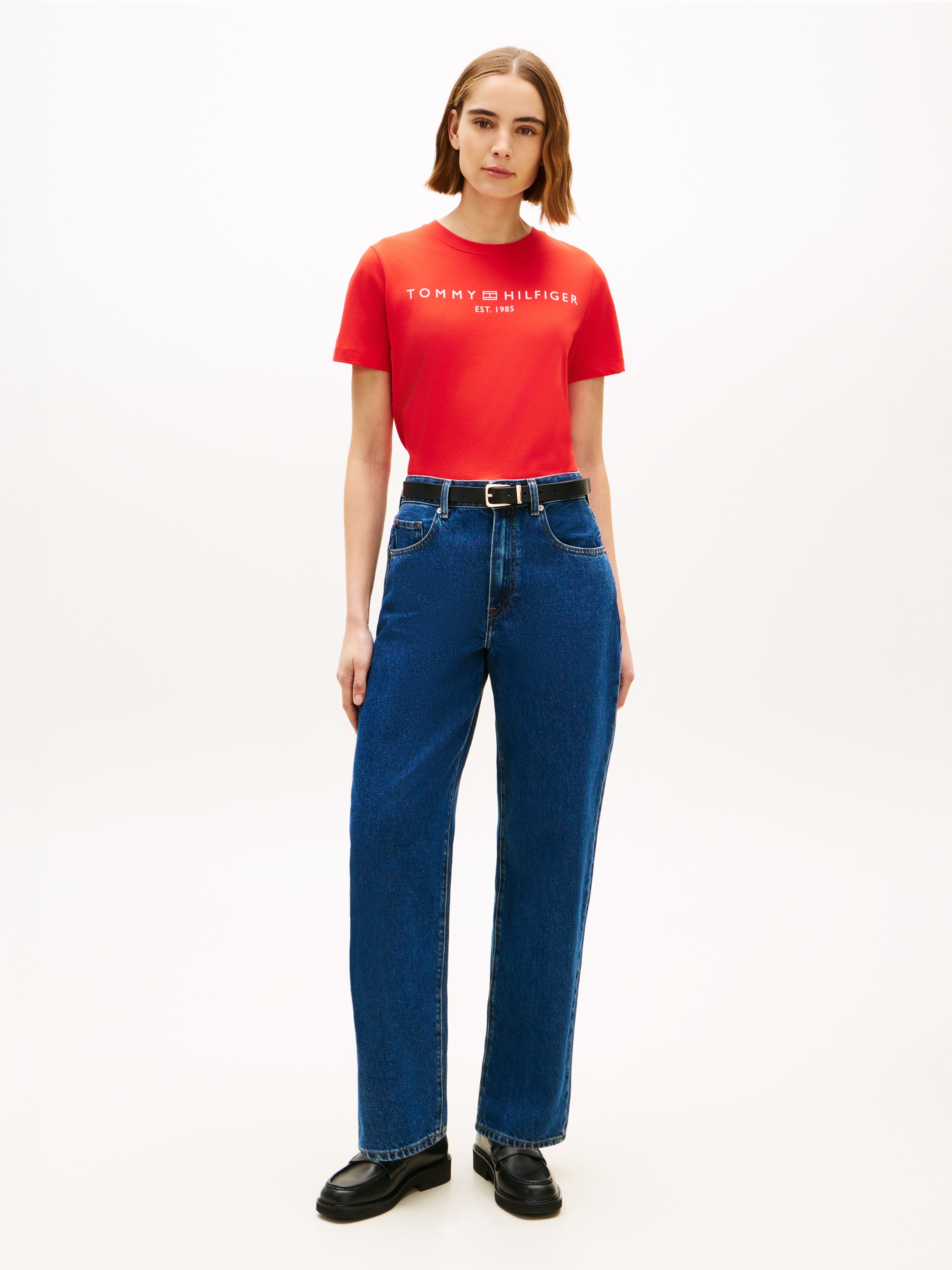 Tommy Hilfiger Kurzarmshirt »REG CORP LOGO C-NK SS« Baumwolle