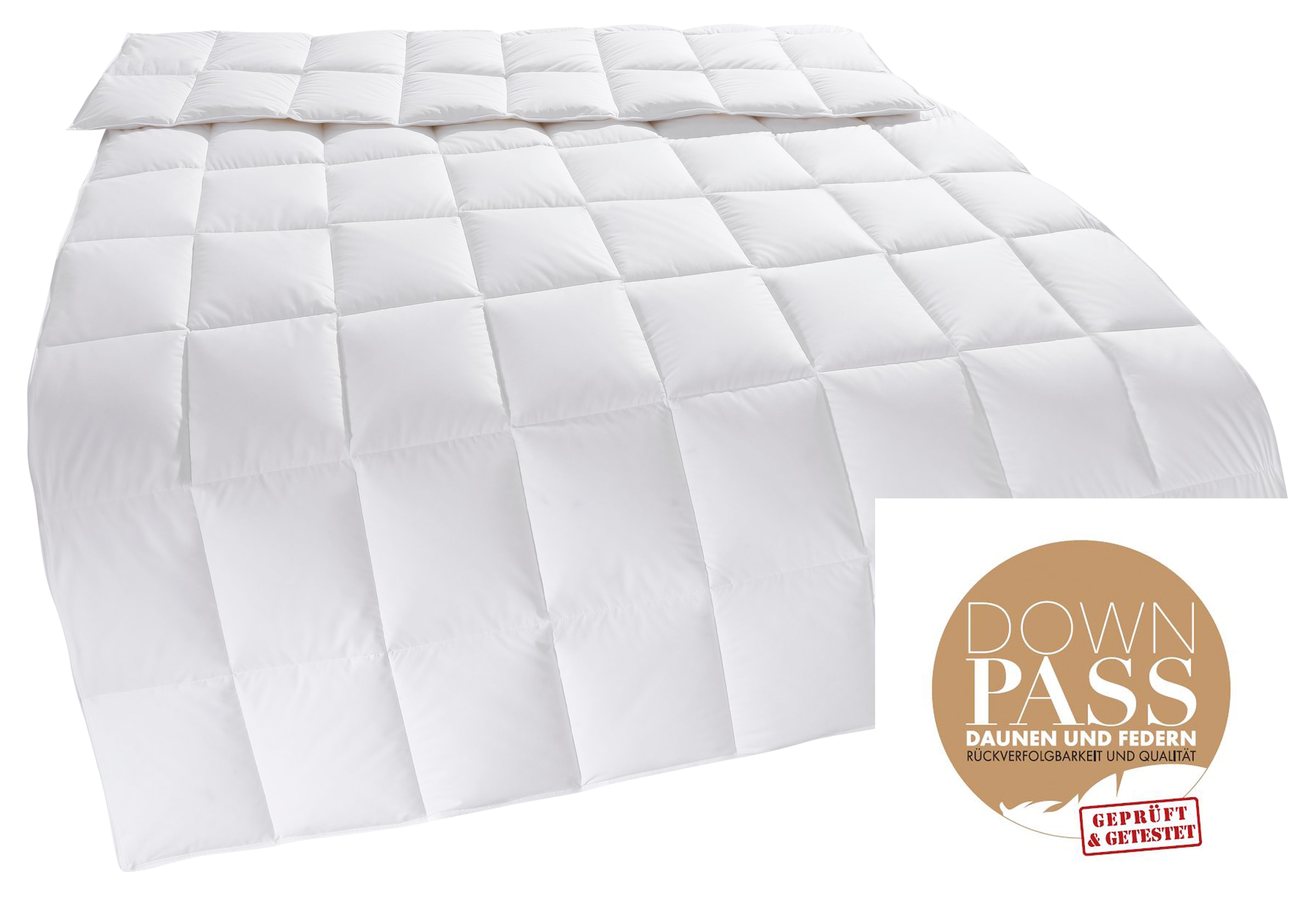 Home affaire Daunenbettdecke »Marseilles Bettdecke 135x200 cm und 155x220 cm«, normal, Füllung 100% Daunen, Bezug 100% Baumwolle, (1 St.), Bettdecken, Sommer, Winter, Allergiker geeignet (Hausstauballergiker)