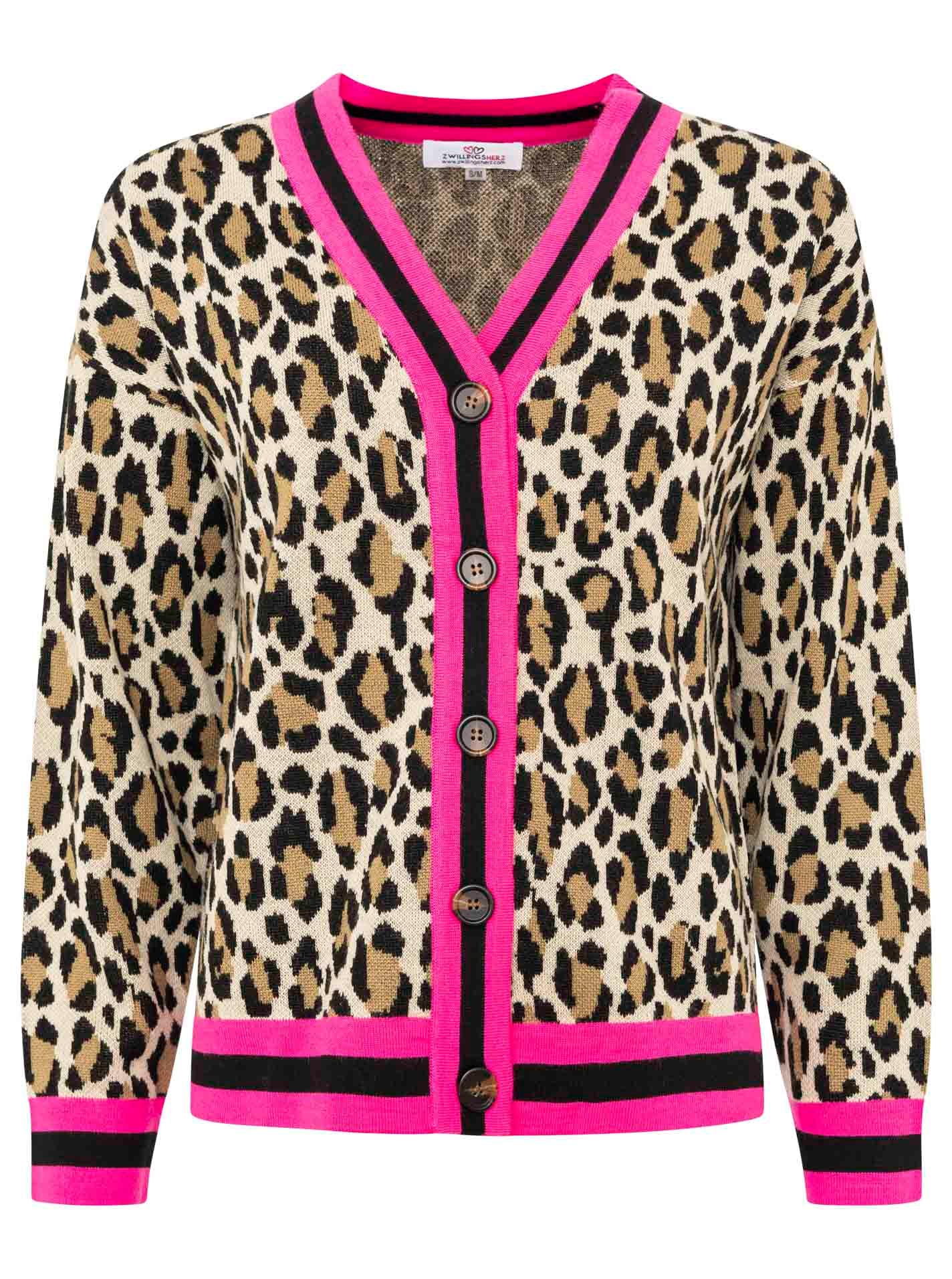 Zwillingsherz Strickjacke »"Leo Streifen"« mit Knöpfen, Leomuster und Streifenbündchen