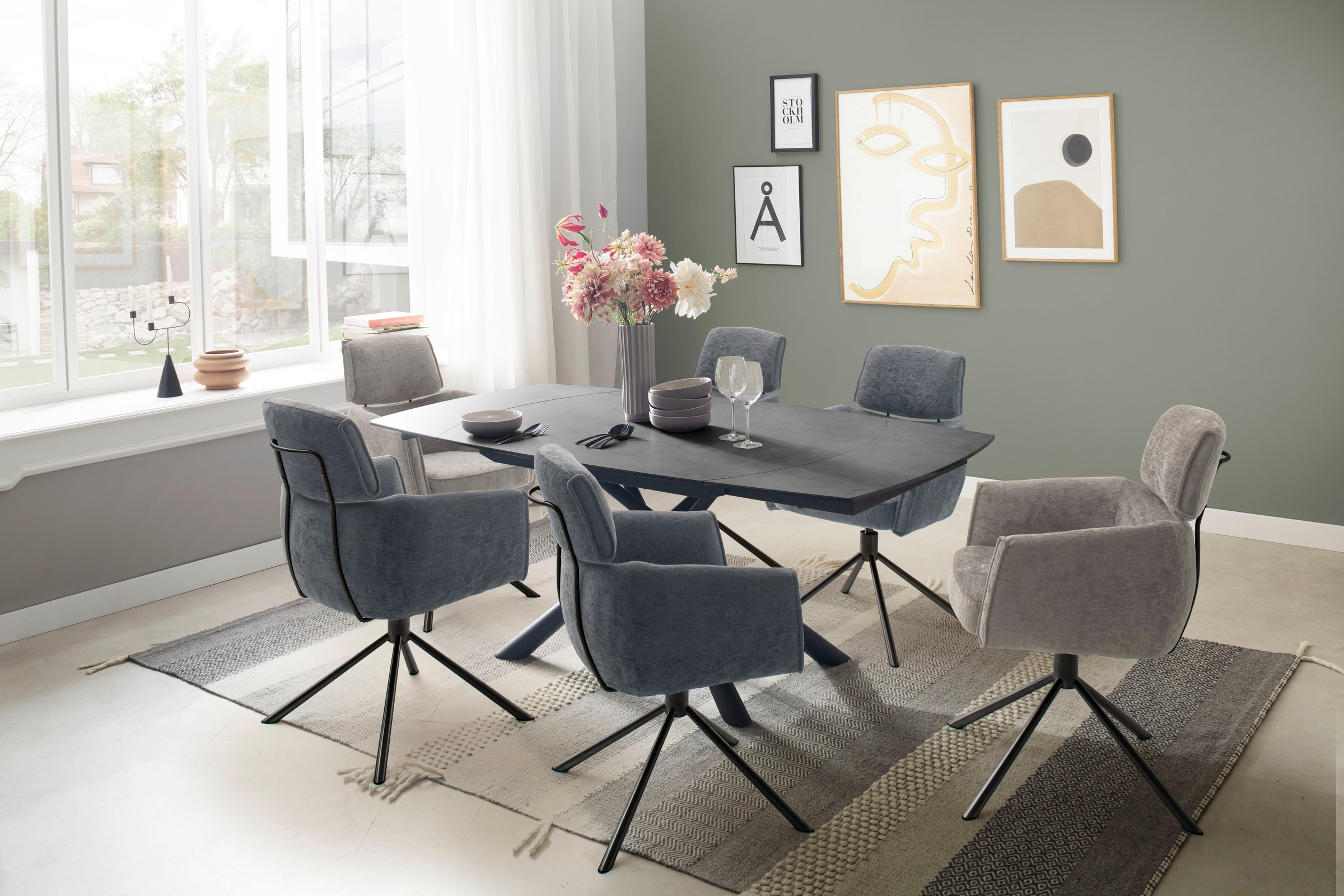 MCA furniture Esszimmerstuhl »QUEBEC«, (Set), 2 St., (2er-Set), 360° drehba günstig online kaufen