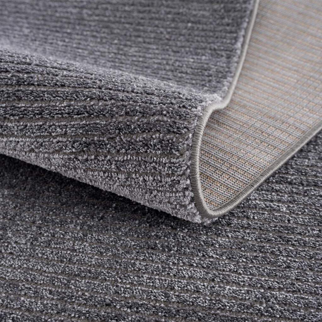 Carpet City Teppich »Friseé-Teppich FANCY900«, rechteckig, 12 mm Höhe, Läufer, Kurzflor, Einfarbig, 3D-Optik, Streifen Look, Wohnzimmer