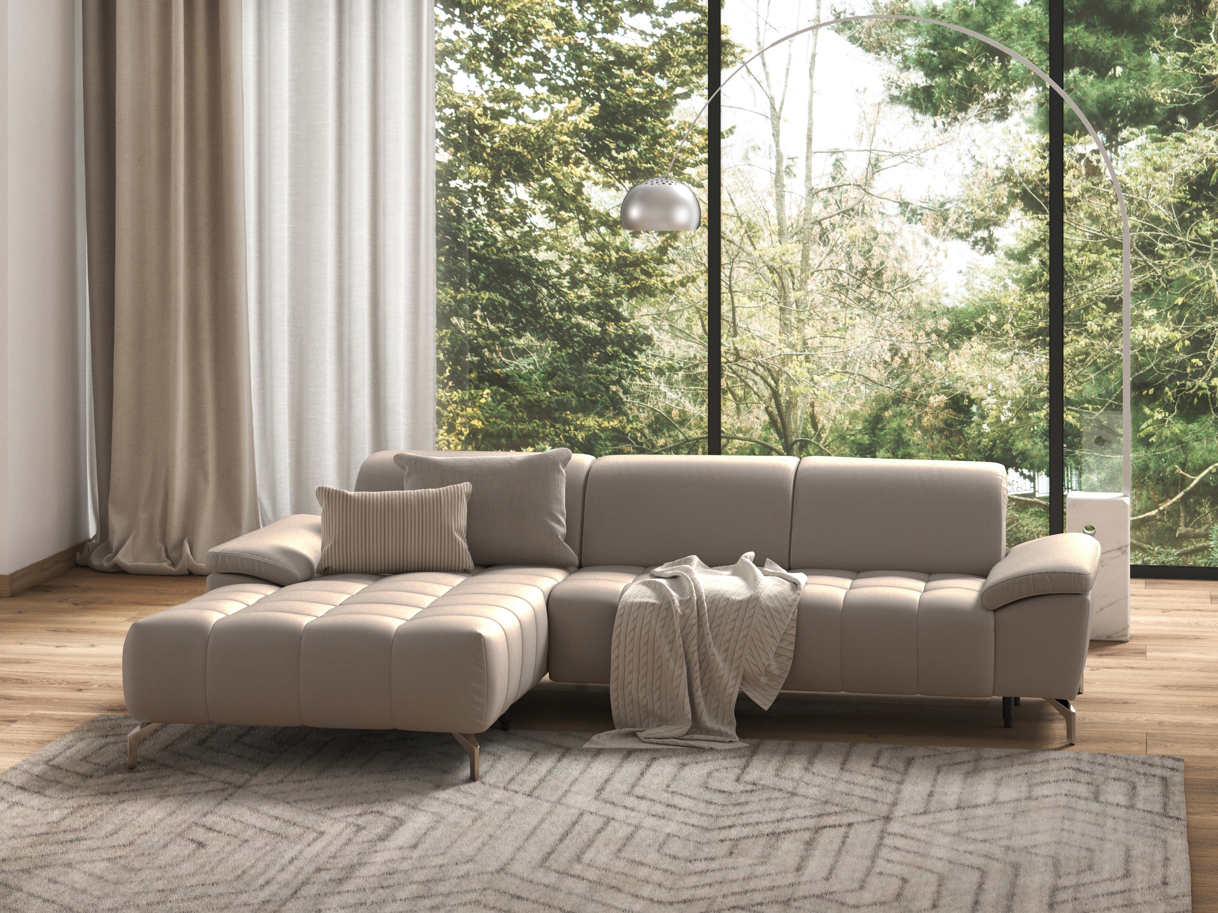 sit&more Ecksofa »Cool L-Form«, wahlweise mit Kopfteilverstellung und Vorziehsitz, motorisch