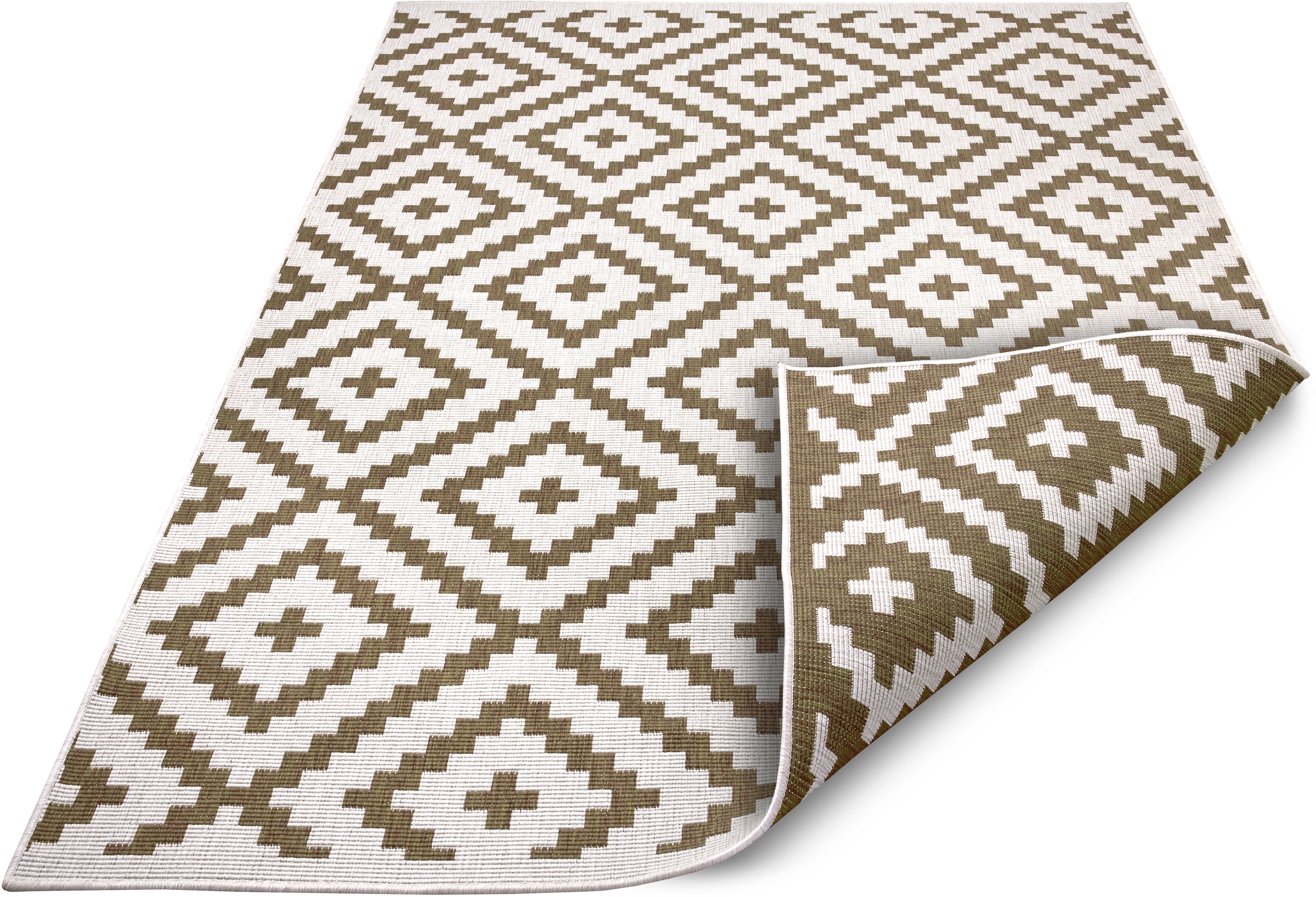 my home Teppich »Ronda Wendeteppich«, rechteckig, 5 mm Höhe, Sisal-Optik, Flachgewebe, In- und Outdoor, geometrisches Boho Design