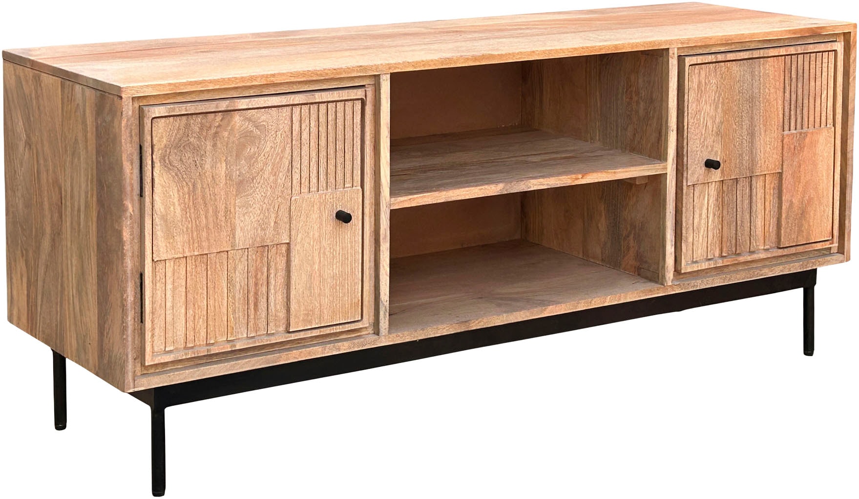 SIT Lowboard »TV Schrank – Massives Holz‑TV‑Board mit variablen Böden« 1 Stk. tlg. Massives Lowboard mit variablen Böden & 2 Kabeldurchführungen