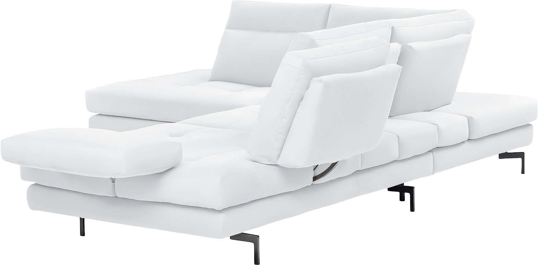 CALIA ITALIA Ecksofa »Toby Wing, L-Form, Designsofa mit sensationellem Sitzkomfort«, Sitztiefenverstellung, funktionale Ecke, Füße in schwarz matt