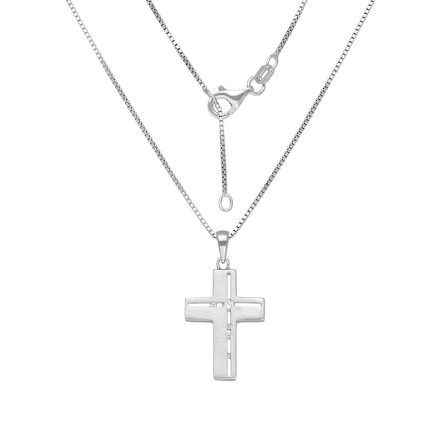 Firetti Kette mit Anhänger »Schmuck Geschenk, Kreuz, Glaube, religiös,  satiniert«, mit Zirkonia im Online-Shop kaufen
