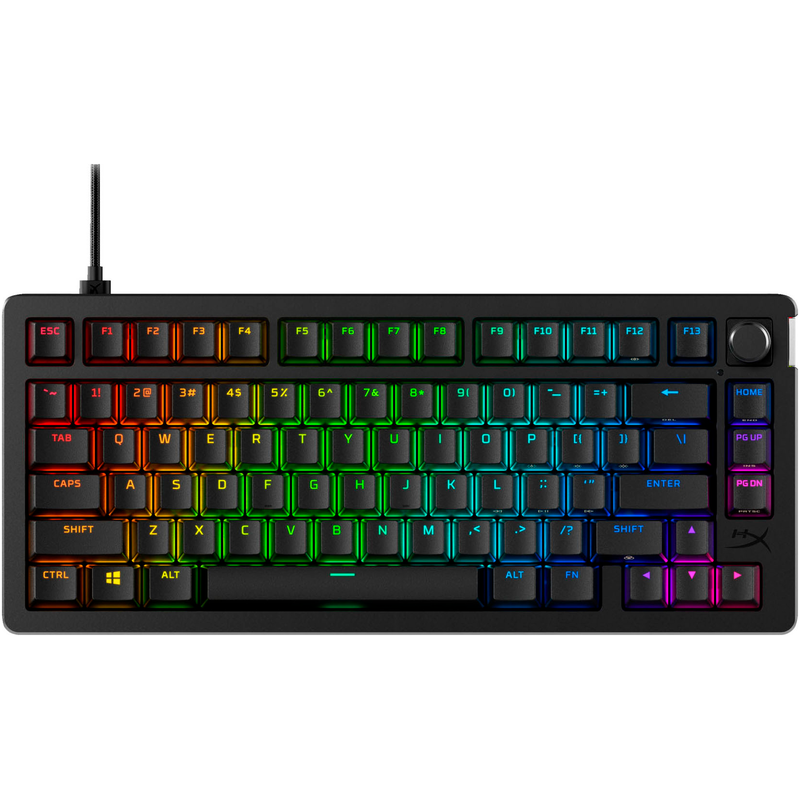 HYPERX Gaming-Tastatur »Alloy Rise 75« (Fn-Tasten Gaming-Modus Profil-Speicher verstellbare Füße) schwarz RGB-Beleuchtung