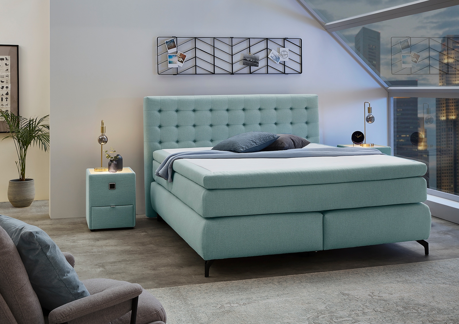 Jockenhöfer Gruppe Boxspringbett »Jessica inklusive 9cm Kaltschaum-Topper« und 7-Zonen-TTFK-Matratze (H3,H3/H4 oder H4), Liegefläche 180x200cm