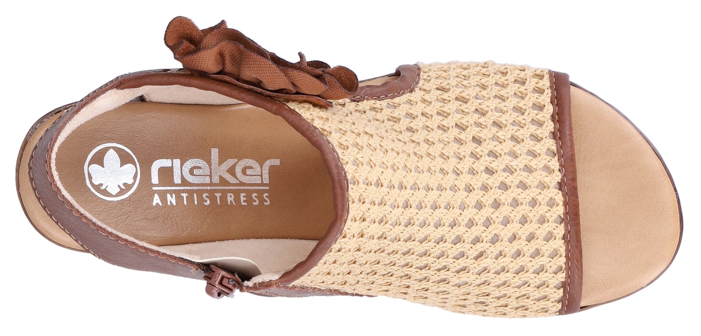 Rieker Schaftsandalette  Sommerschuh, Urlaubsschuh mit dekorativer Blüten-Verzierung