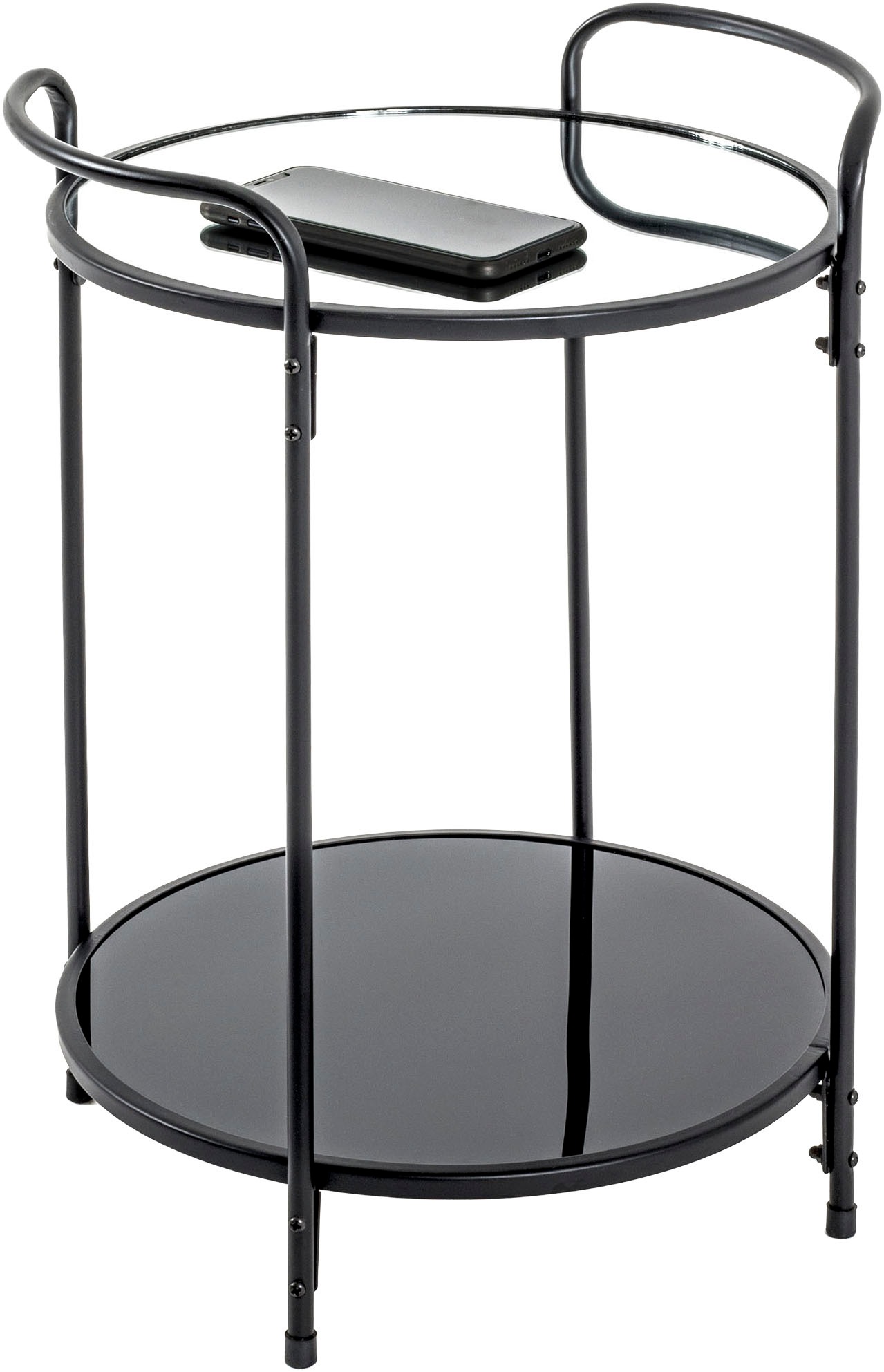 HAKU Beistelltisch »Sofatisch, Wohnzimmertisch« 1 Stk. tlg. rund - aus Metall Schwarz - Ø/H 37/50 cm