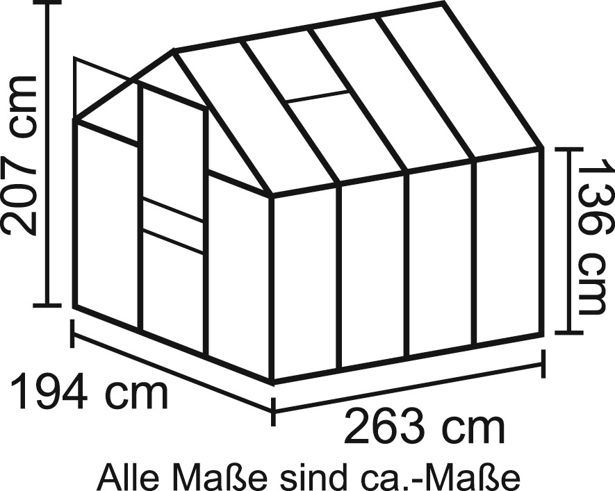 Vitavia Gewächshaus »Apollo 5000«, (Set, mit. Fundamentrahmen)