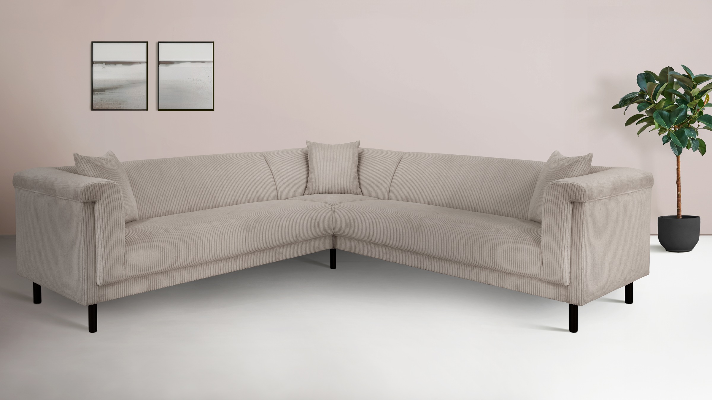 Home affaire Ecksofa »AGNIA L-Form B/T/H: 244/244/71 cm« incl. Zierkissen, günstig online kaufen