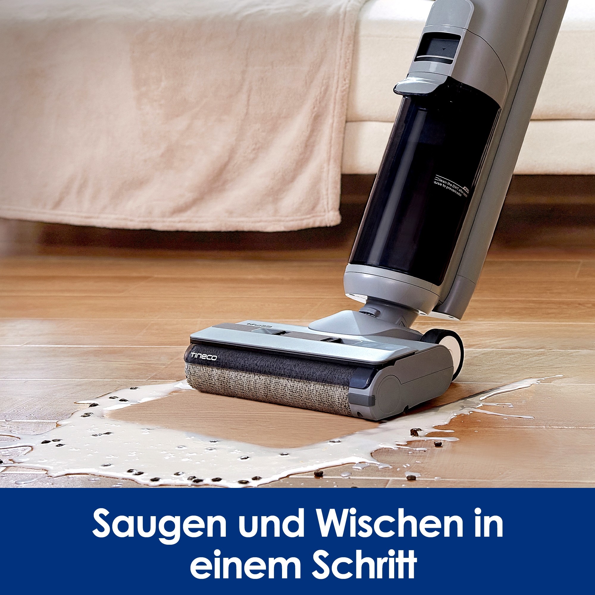 Tineco Nass-Trocken-Sauger »Tineco iFLOOR 5 Breeze mit automatischer Selbstreinigung« beutellos, 35 Min Akku, Tierhaarfilter, Hartbodenreiniger, Doppeltank