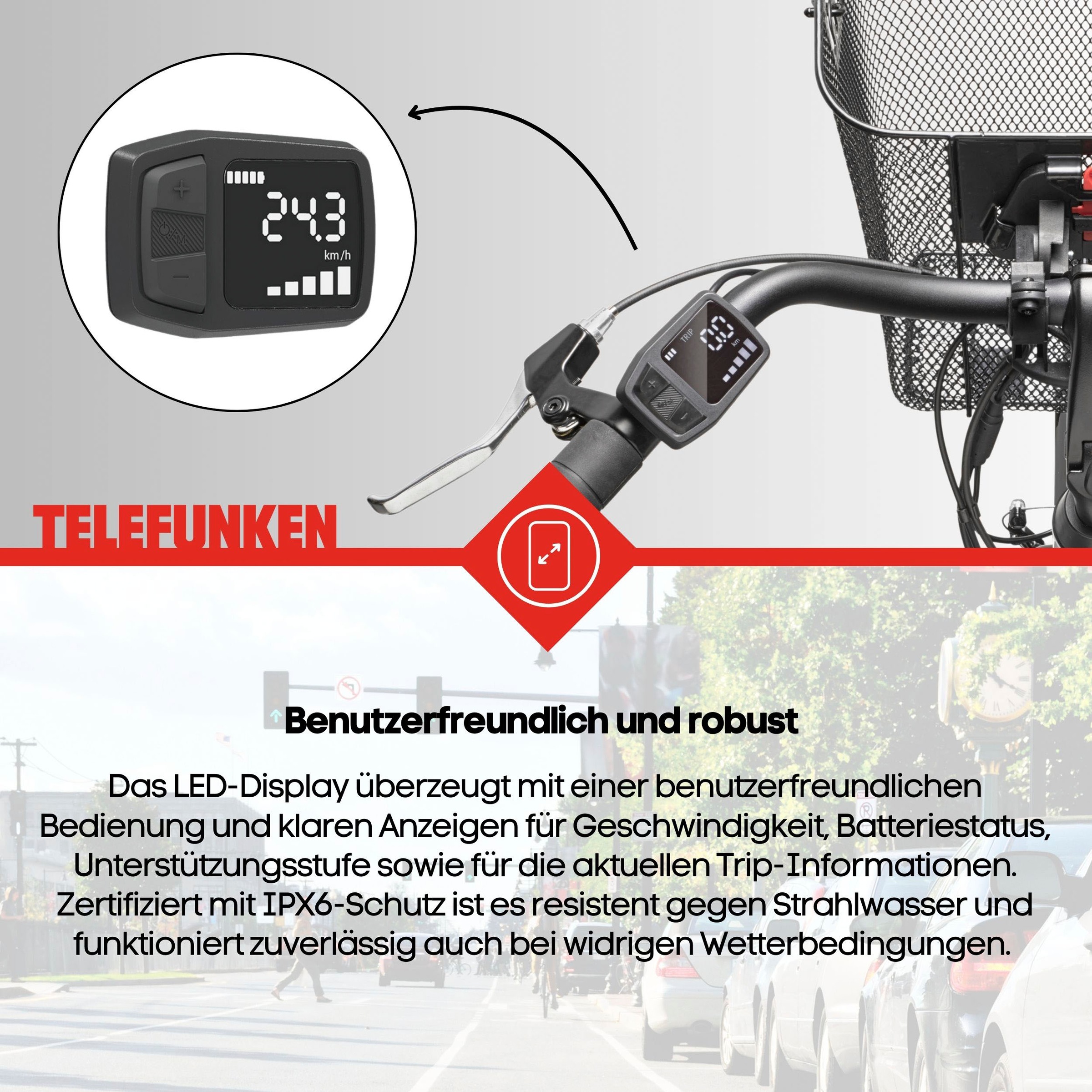 Telefunken E-Bike »Multitalent RC830«, 3 Gang, Shimano, Nexus, Frontmotor 250 W, Pedelec, Elektrofahrrad für Damen u. Herren