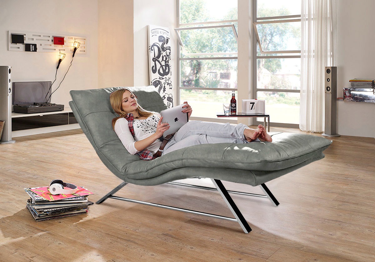 W.SCHILLIG Relaxliege »daily dreams«, in Waffelkissen-Optik, wahlweise mit Motor, Kufengestell, in 2 Breiten