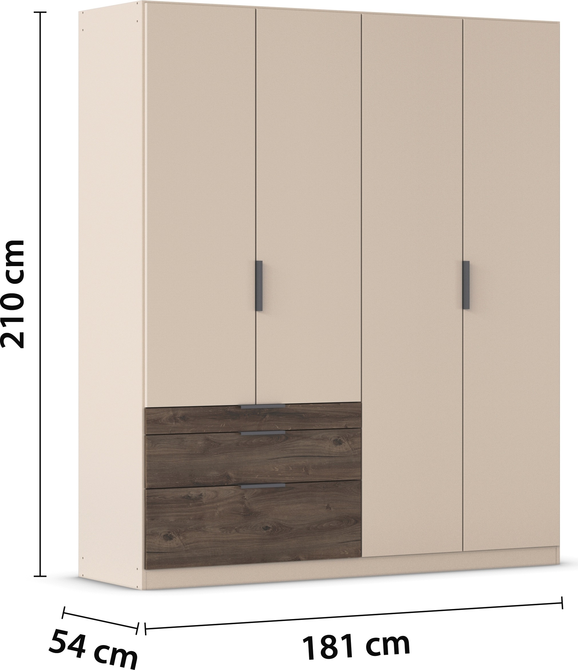 rauch Kleiderschrank »Drehtürenschrank Schrank Garderobe Schlafzimmerschrank KODA« oberer Schubkasten mit praktischer Inneneinteilung,  mit asymmetrisch angeordneten Schubladen MADE IN GERMANY