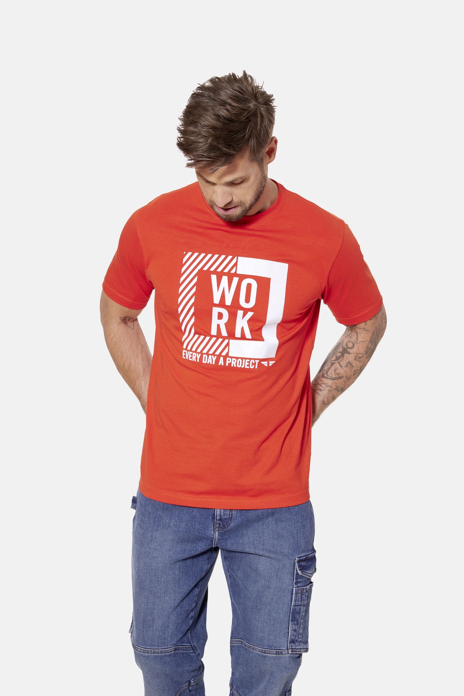 HERO by John Medoox Businessshirt »Workwear T-Shirt mit Logoprint« T-Shirt mit Logoprint Funktionsqualitätfür Herren