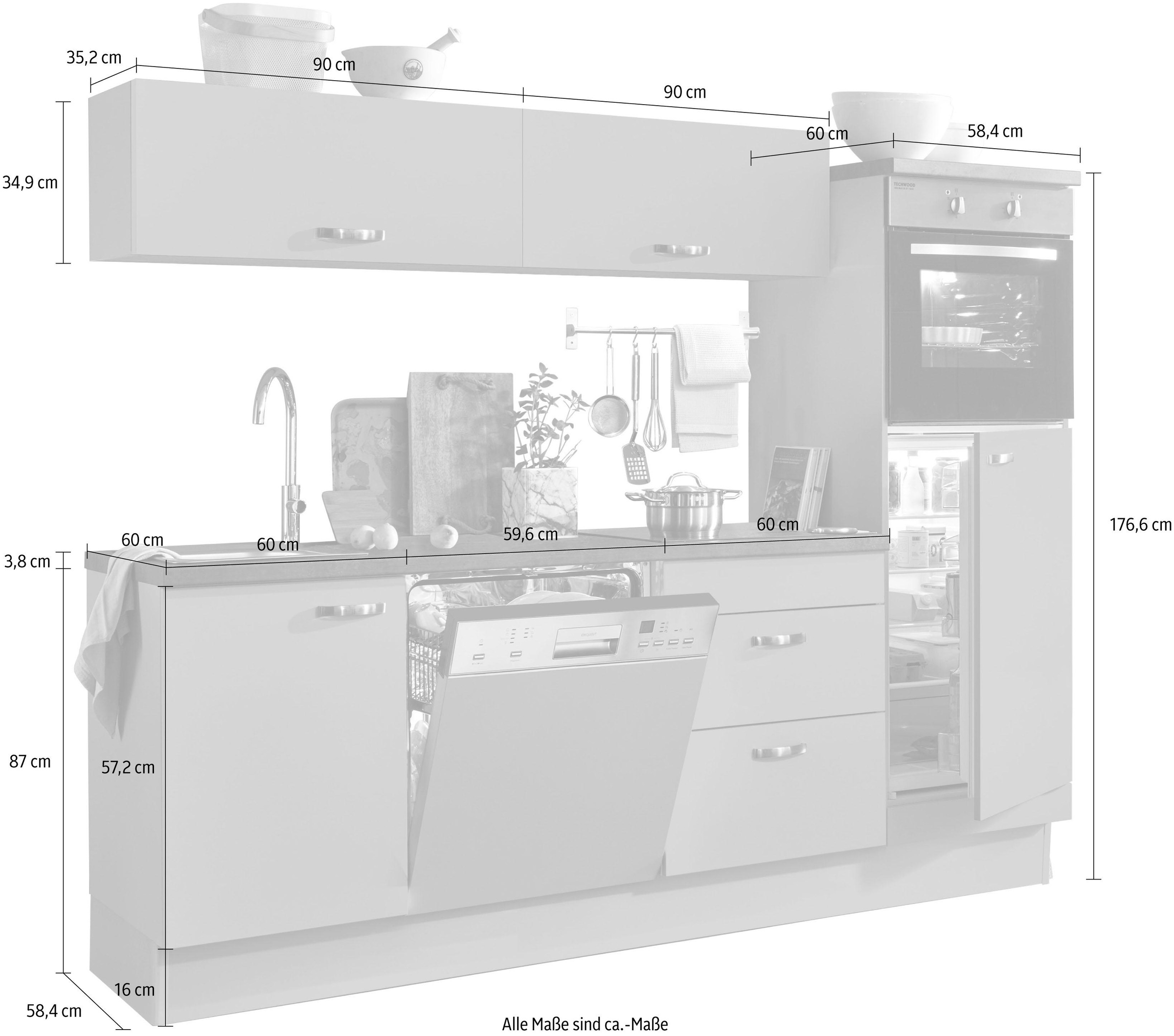 OPTIFIT Küchenzeile »Cara«, mit Vollauszügen und Soft-Close-Funktion, Breite 240 cm