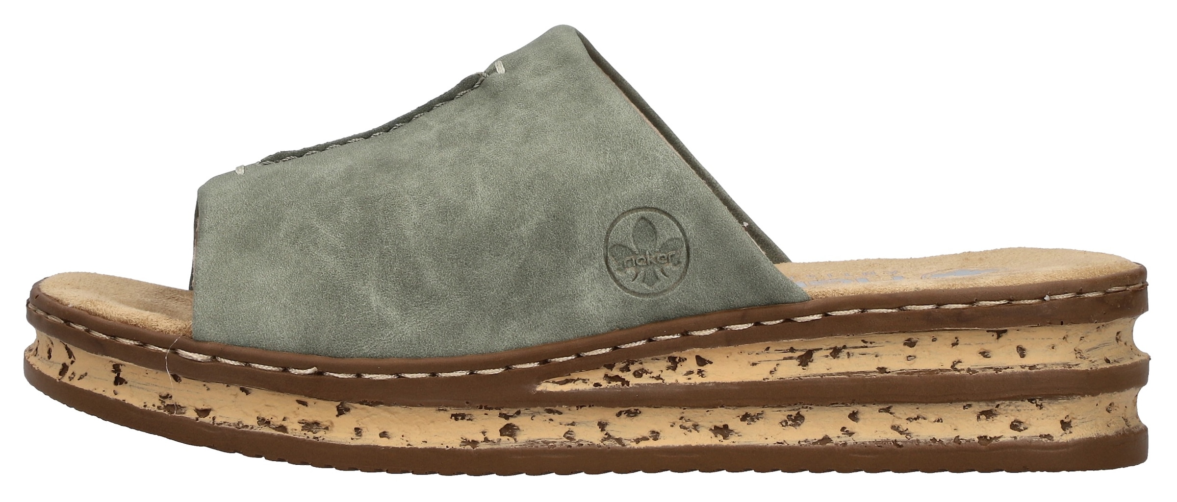Rieker Pantolette  Keilabsatz, Sommerschuh, modische Keilsohle
