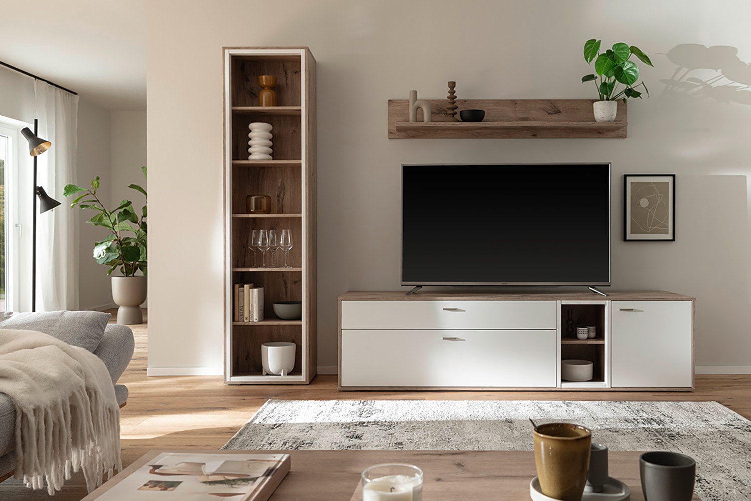 MCA furniture Wohnwand »SANTERNO«, (Komplett-Set, 3 St., 3-teilg), Wohnzimmer Set (3-tlg.), Türen & Schubkästen gedämpft, Breite 264 cm