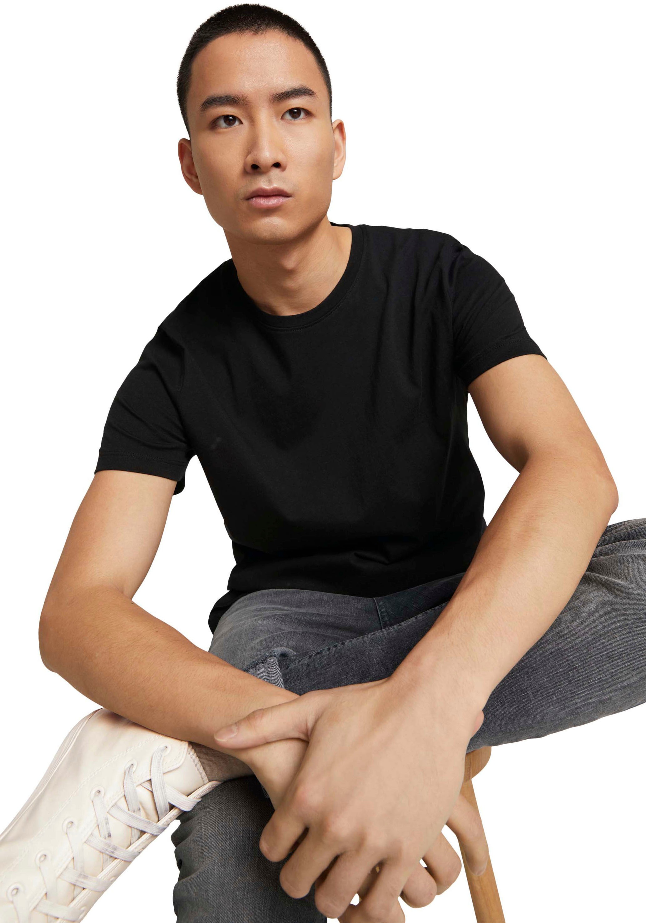 TOM TAILOR Denim T-Shirt, (Packung, 2 tlg.), vielseitig kombinierbar