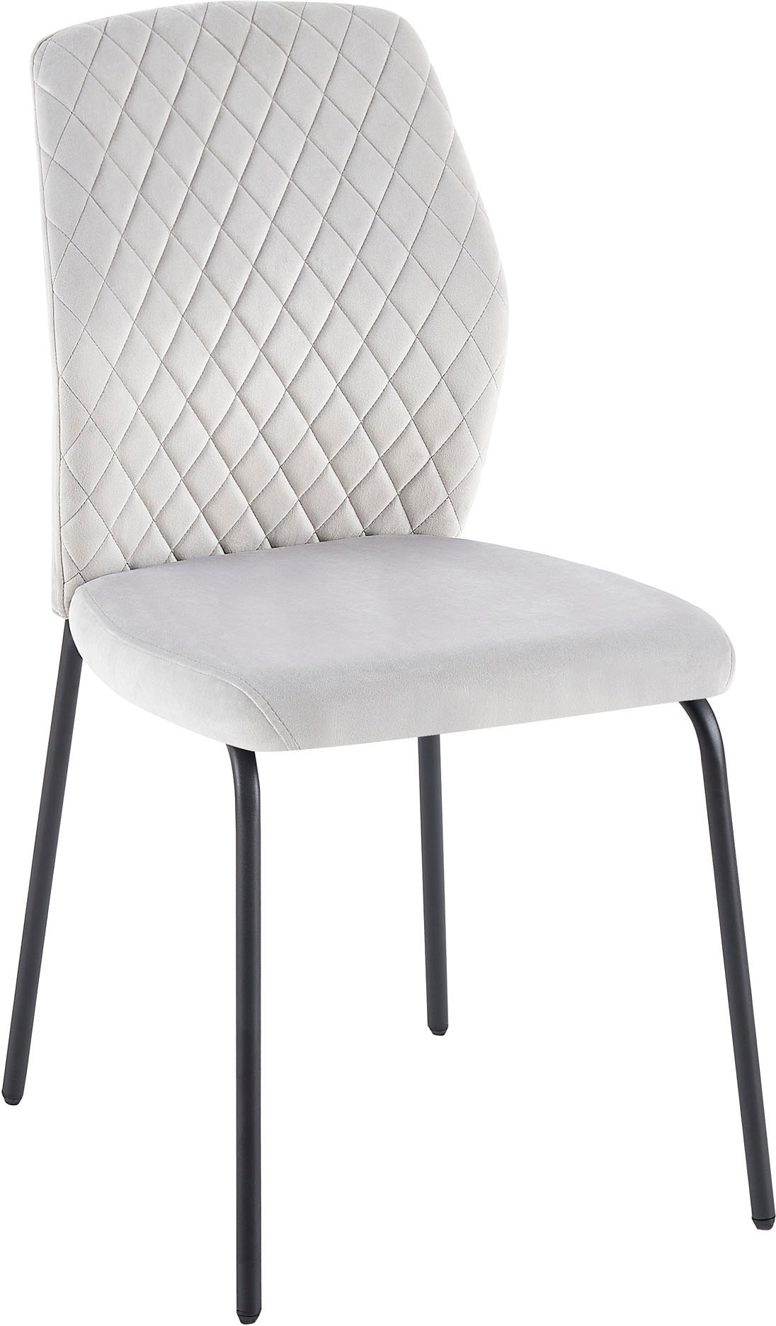 SalesFever 4-Fußstuhl »Esszimmerstuhl mit elegantem Stil«, (Set), 2 St., Samt, 2er Set mit eleganter Wabensteppung im Rücken